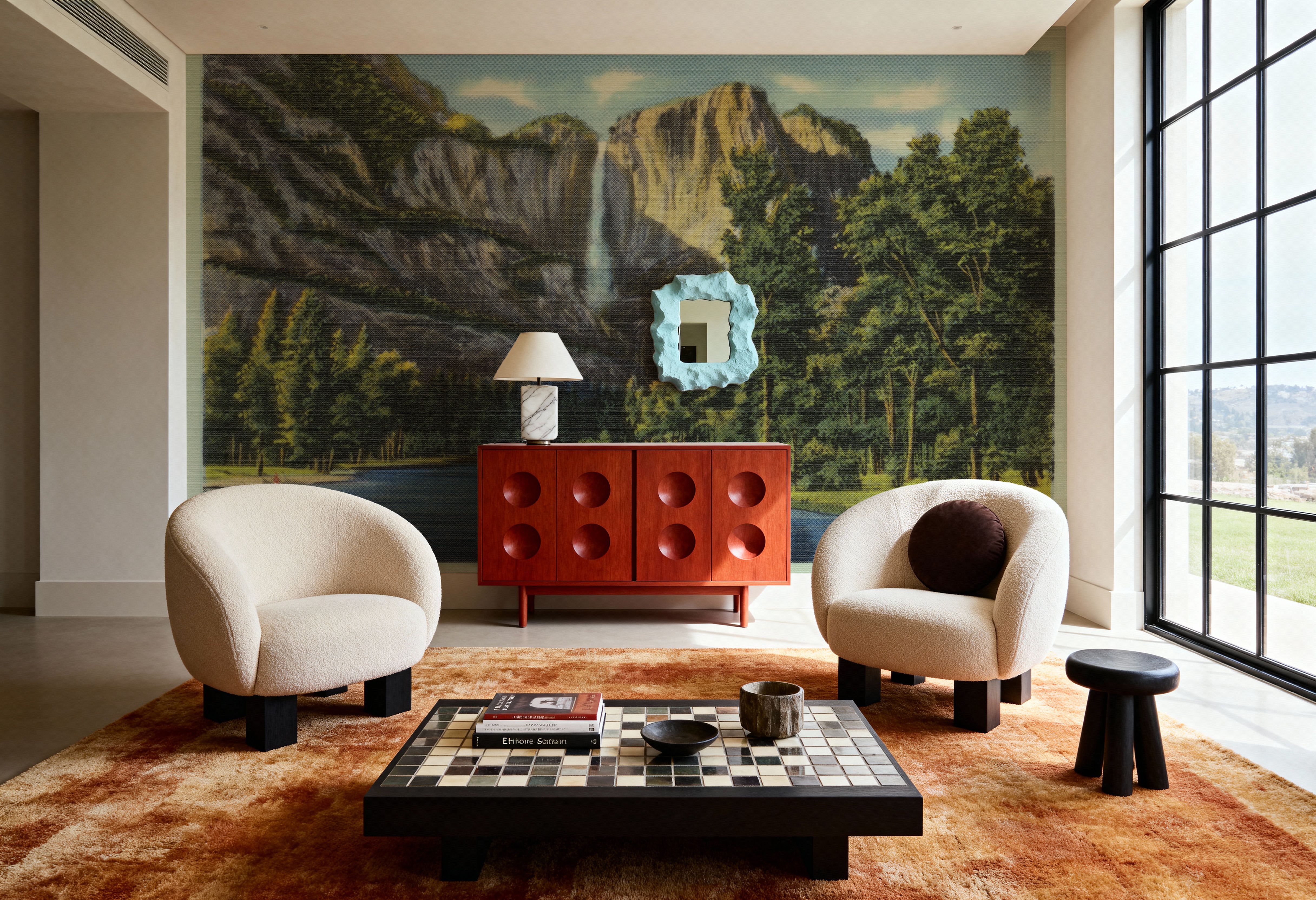 Greetings from Yosemite - Screenprint Postcard, Wallpaper