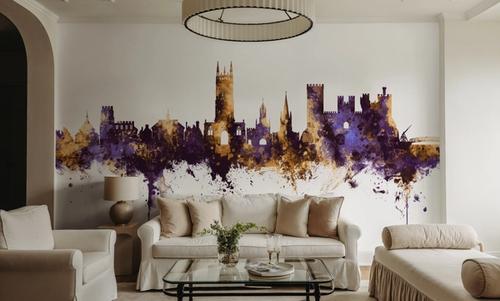 Warwick England Skyline Purple & Gold
