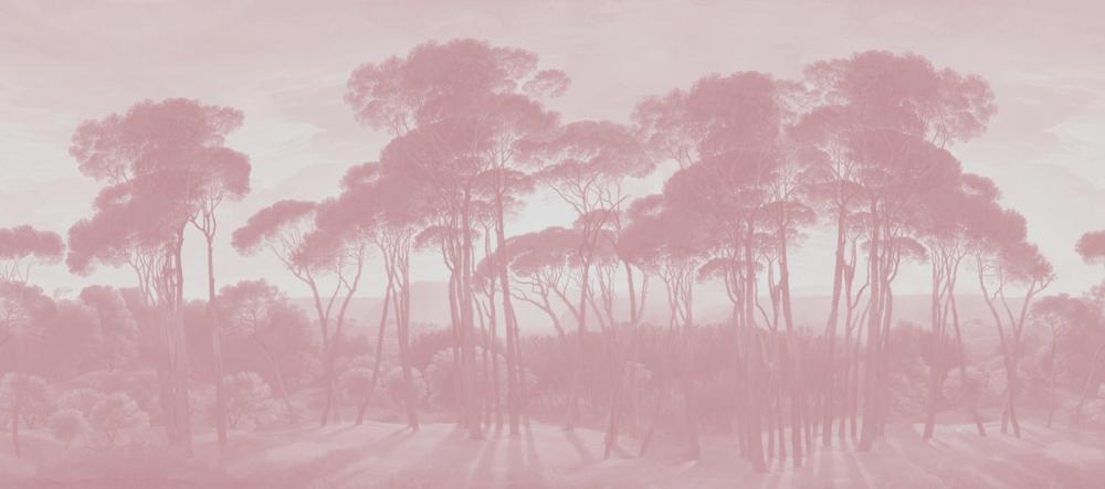 Mediterranean Pine Landscape, Dusty Pink