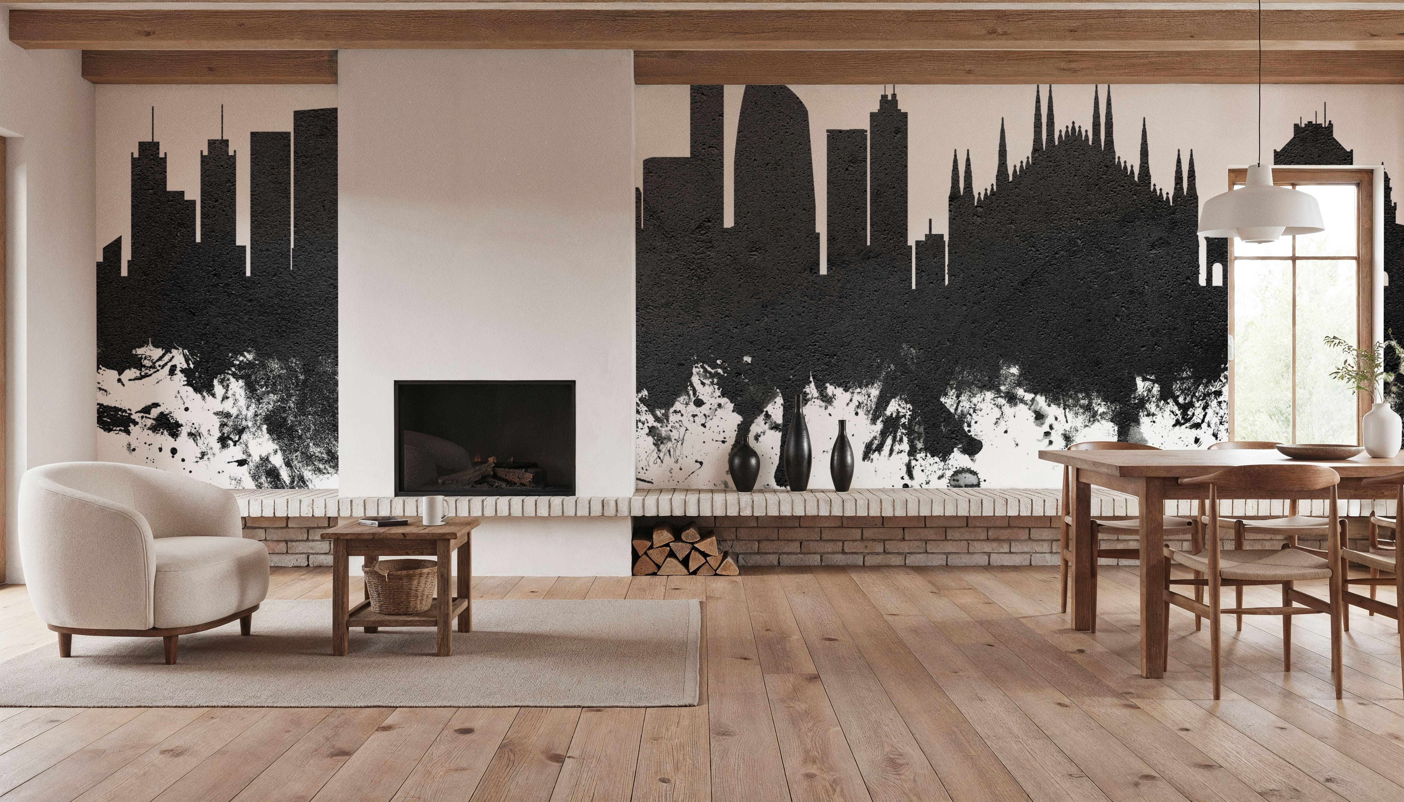 Milan Italy Skyline Black & White