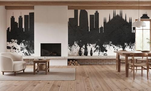 Milan Italy Skyline Black & White