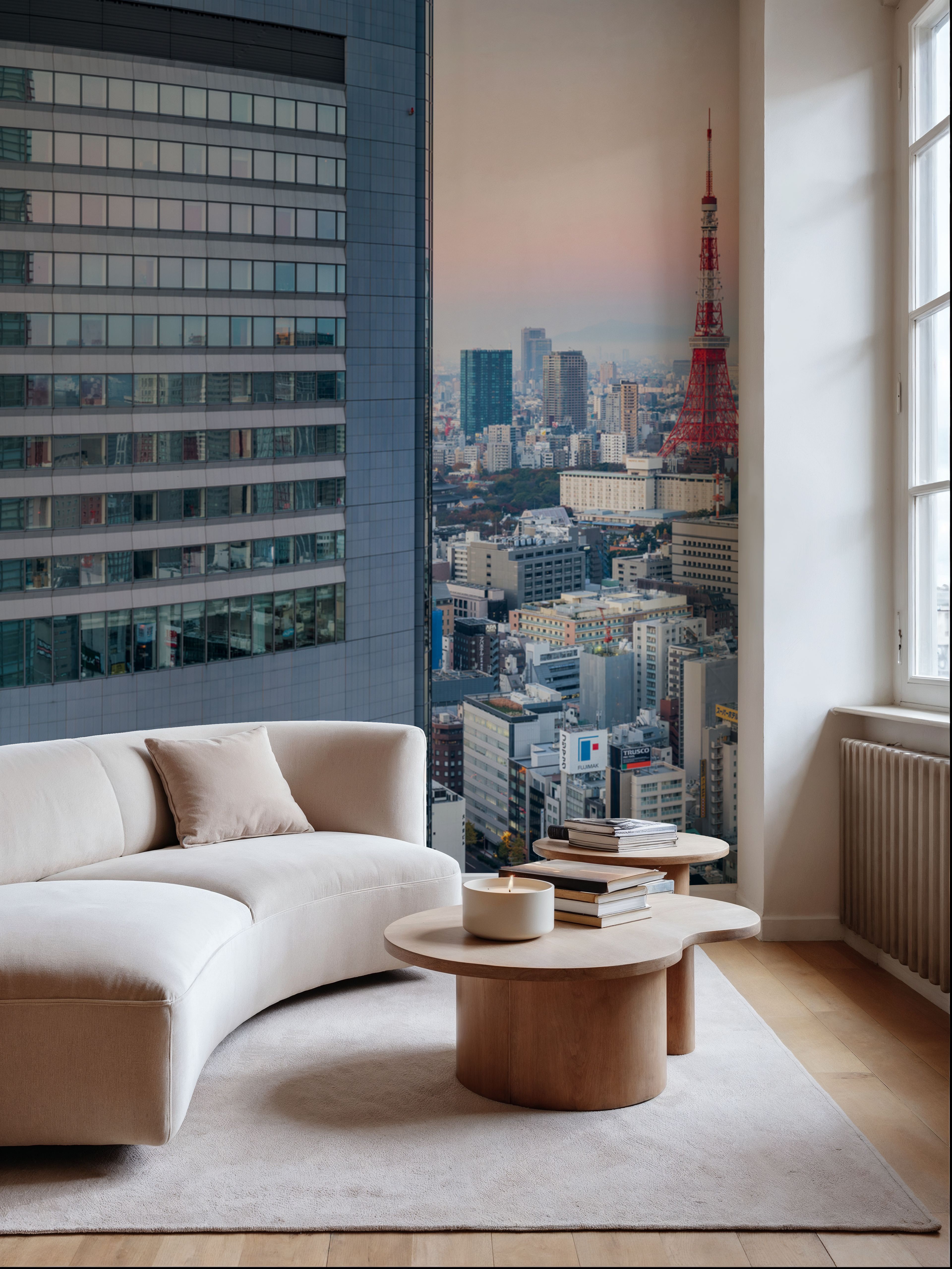 Wall Mural - Shimbashi Skyscrapers - Big Cities Travel & Landmarks mural wallpaper - Dining Room - Wallism US - Premium, Textured or Peel & Stick