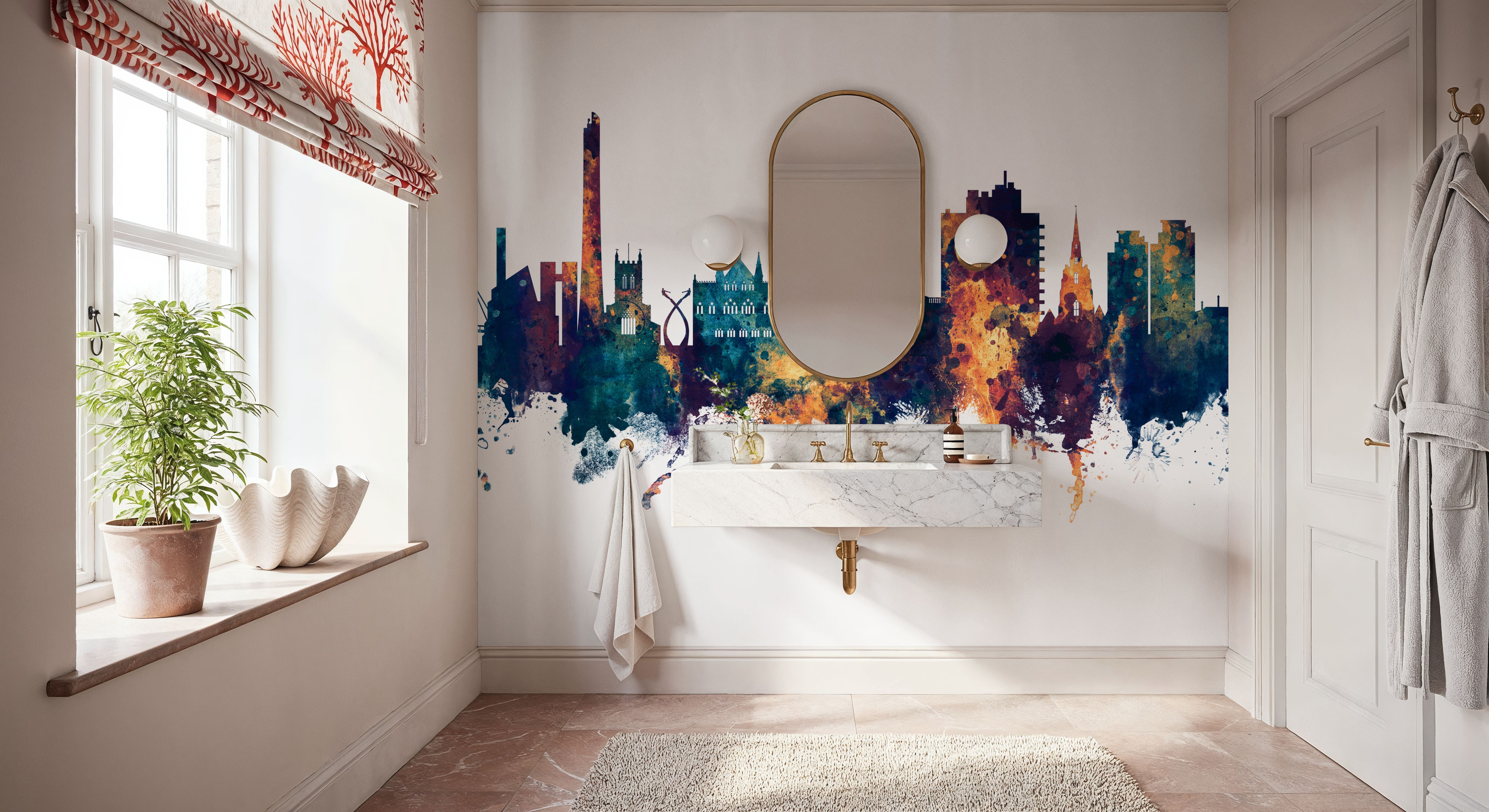 Northampton England Skyline Blue & Bronze, Tapeten