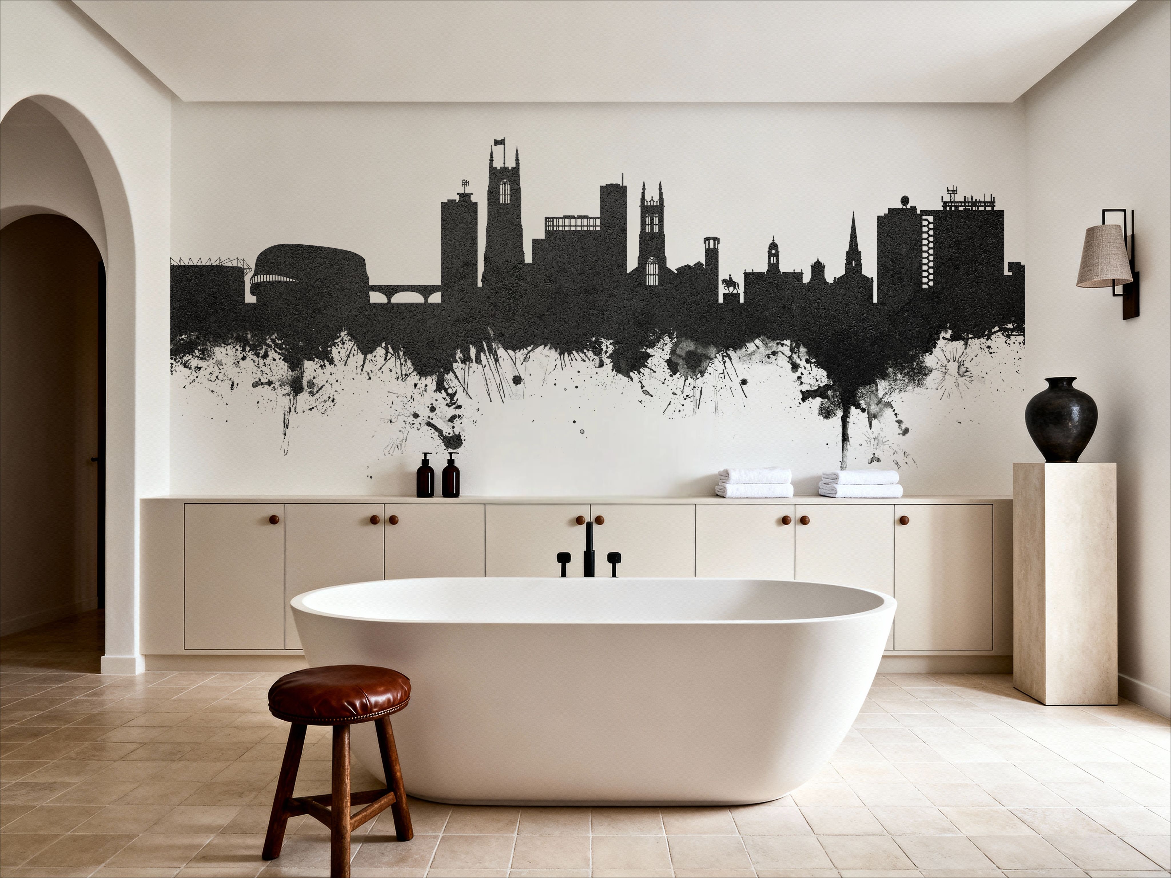 Derby England Skyline Black & White 