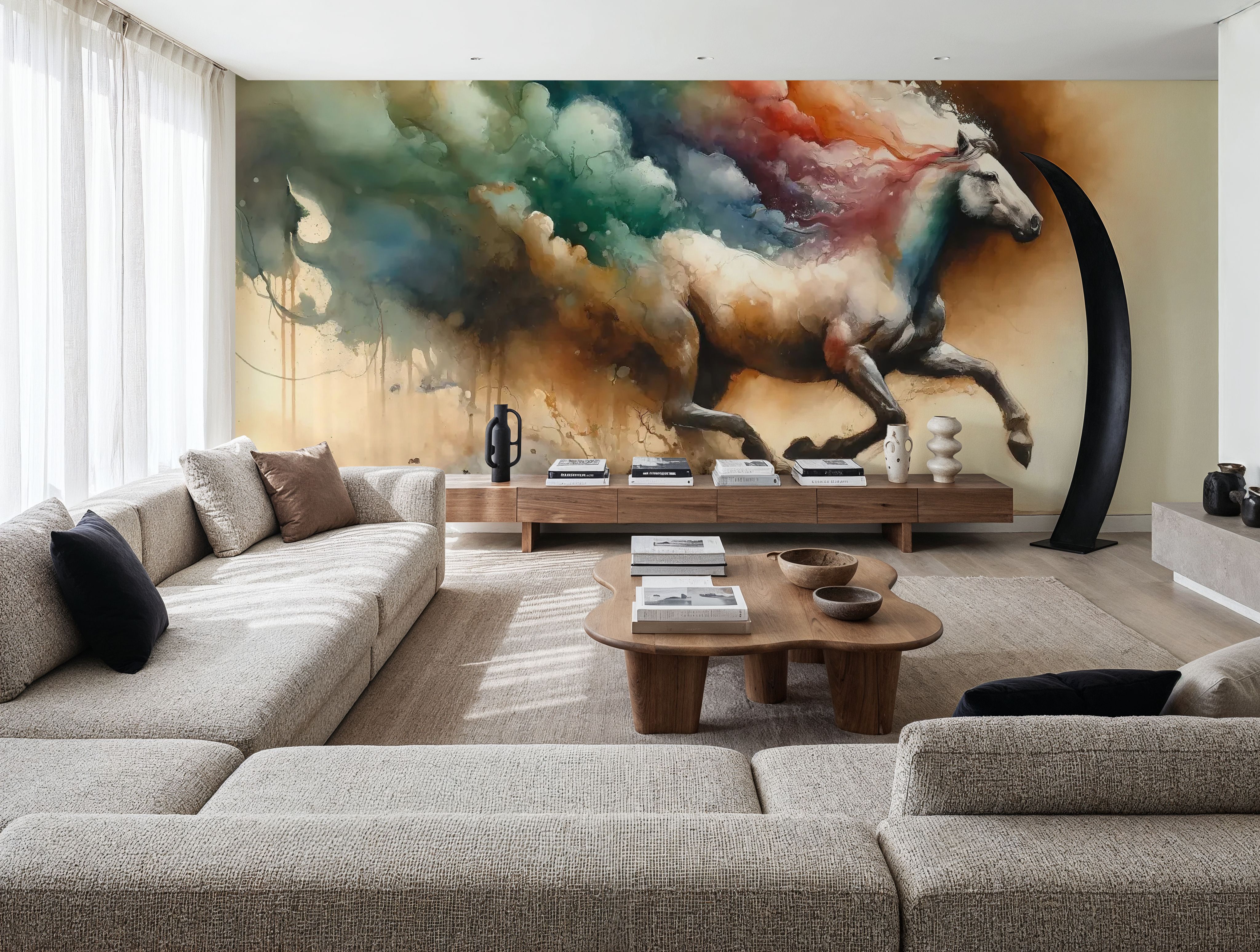 Majestic Horse Emerging from Misty Dreamscape