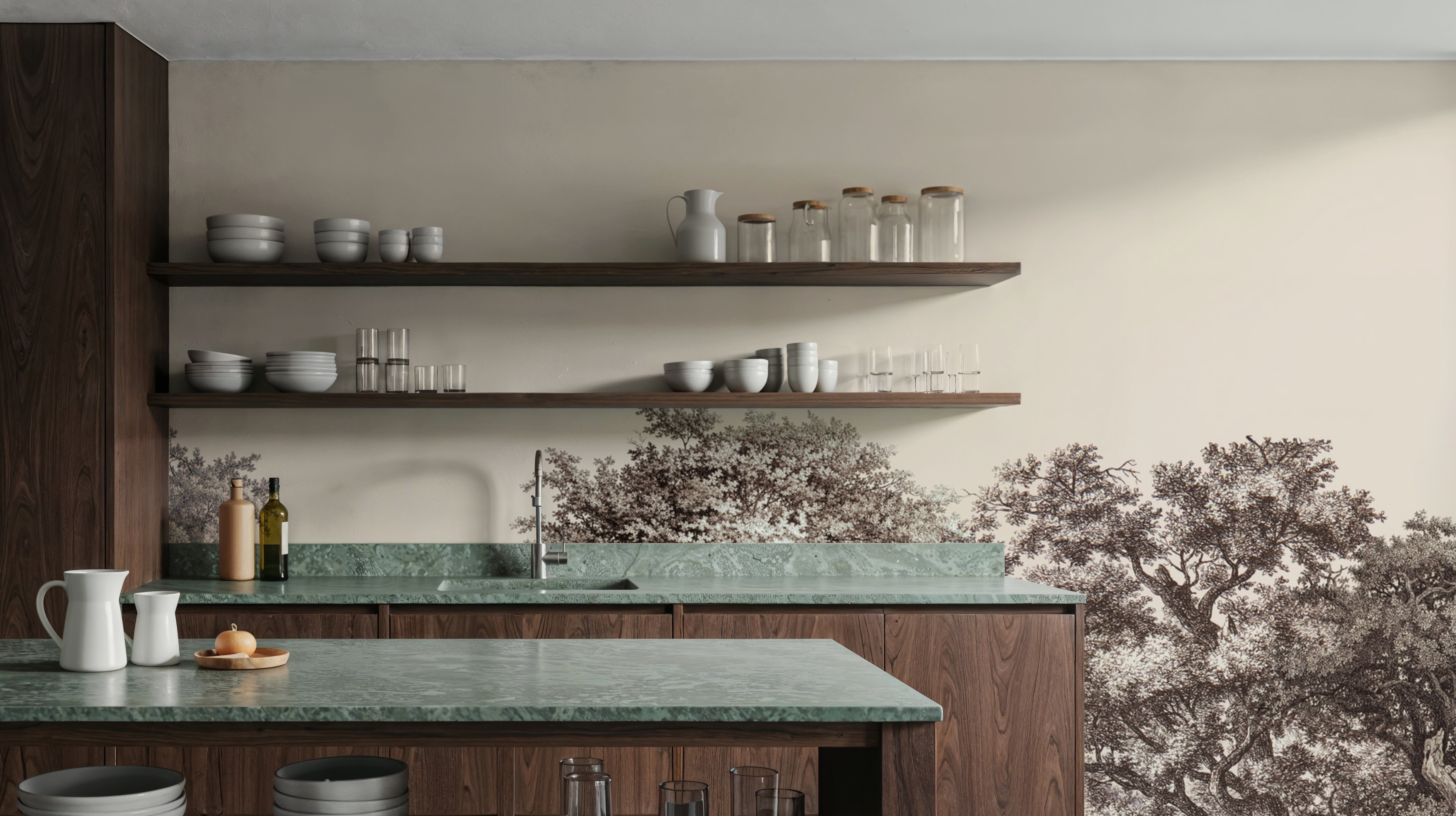 Over the Treetops, Alabaster, Wallpaper