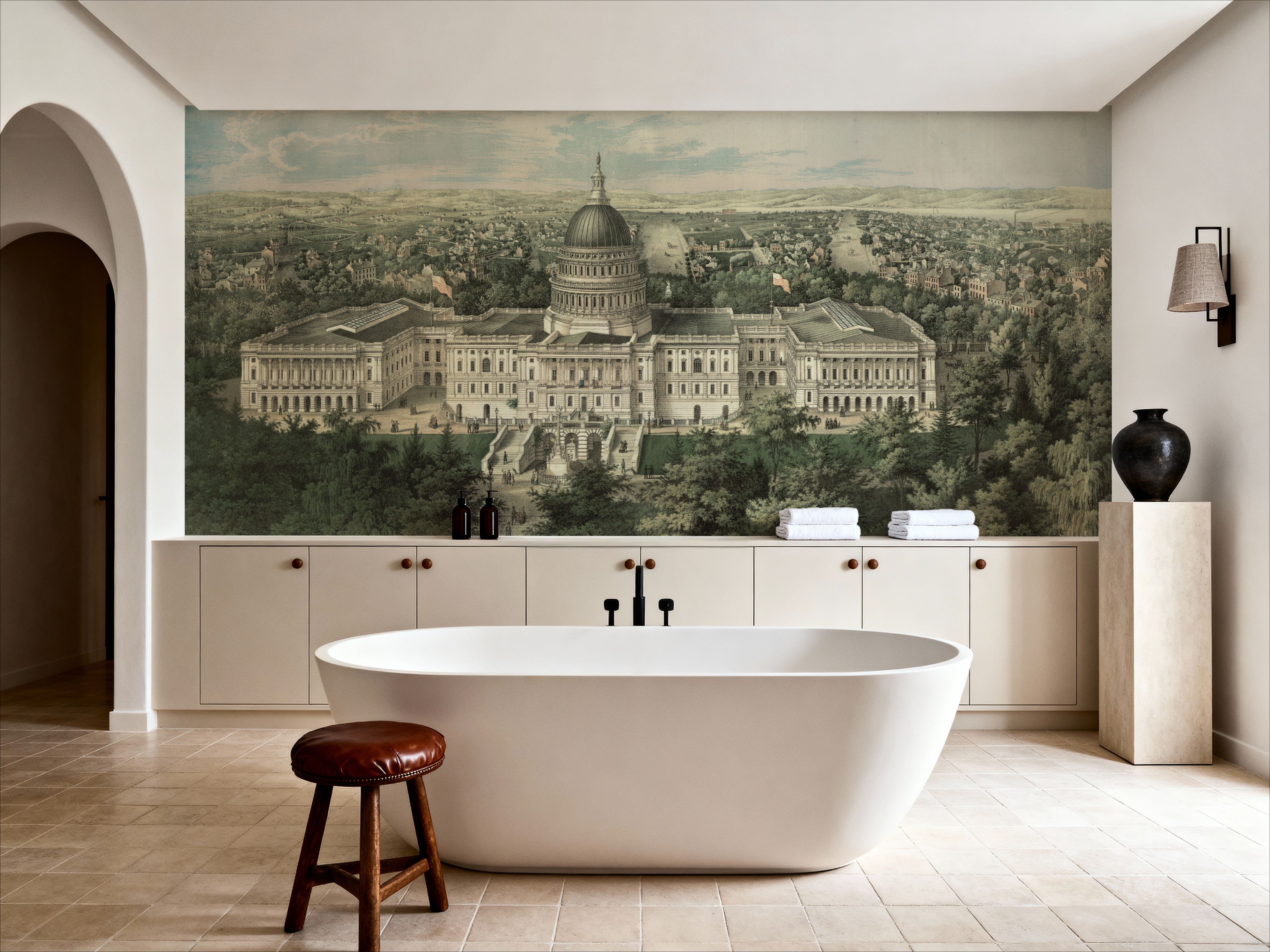 Old view of the United States Capitol and the city of Washington, 1857