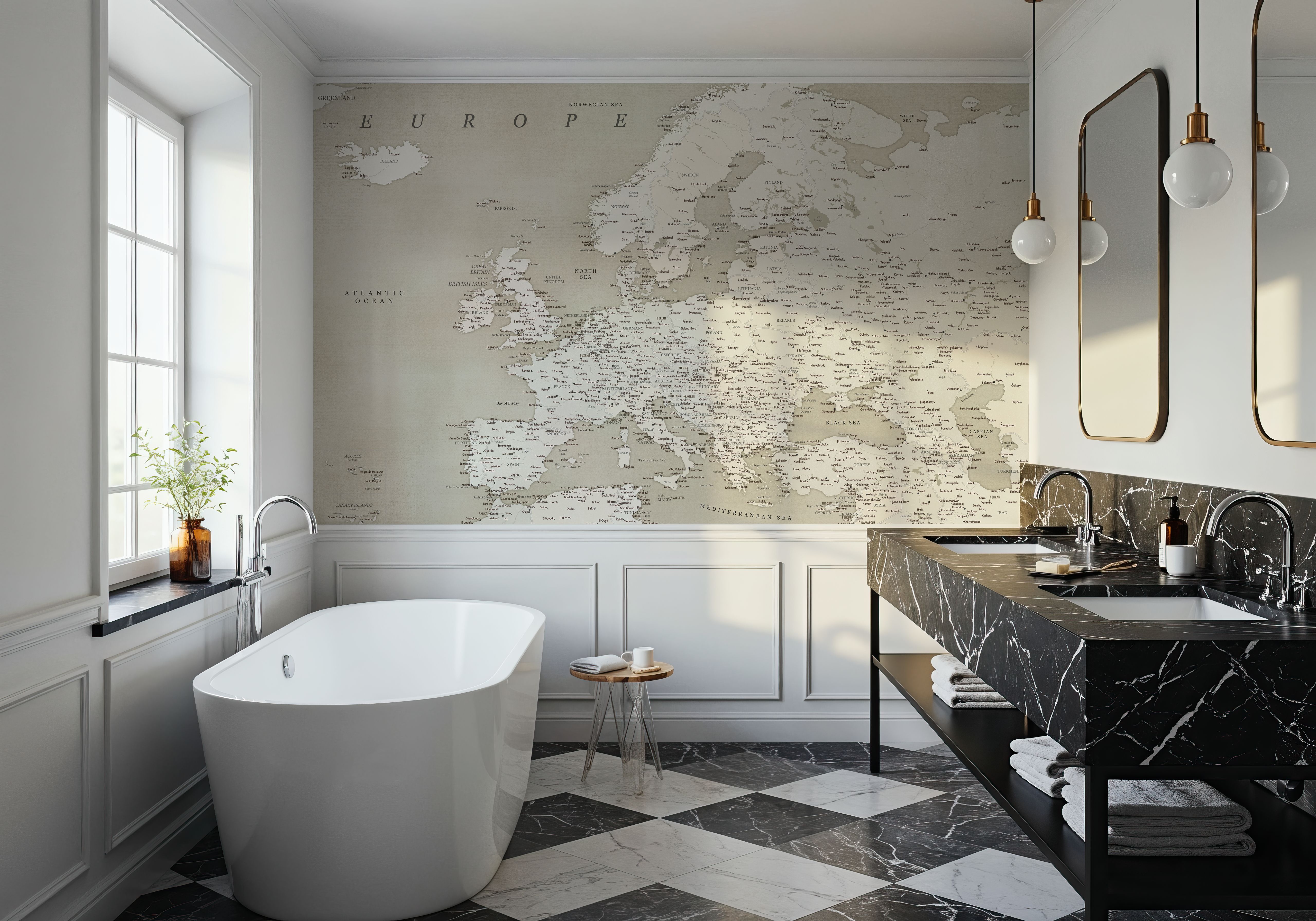 Europe Map Detailed - Sarai, Wallpaper