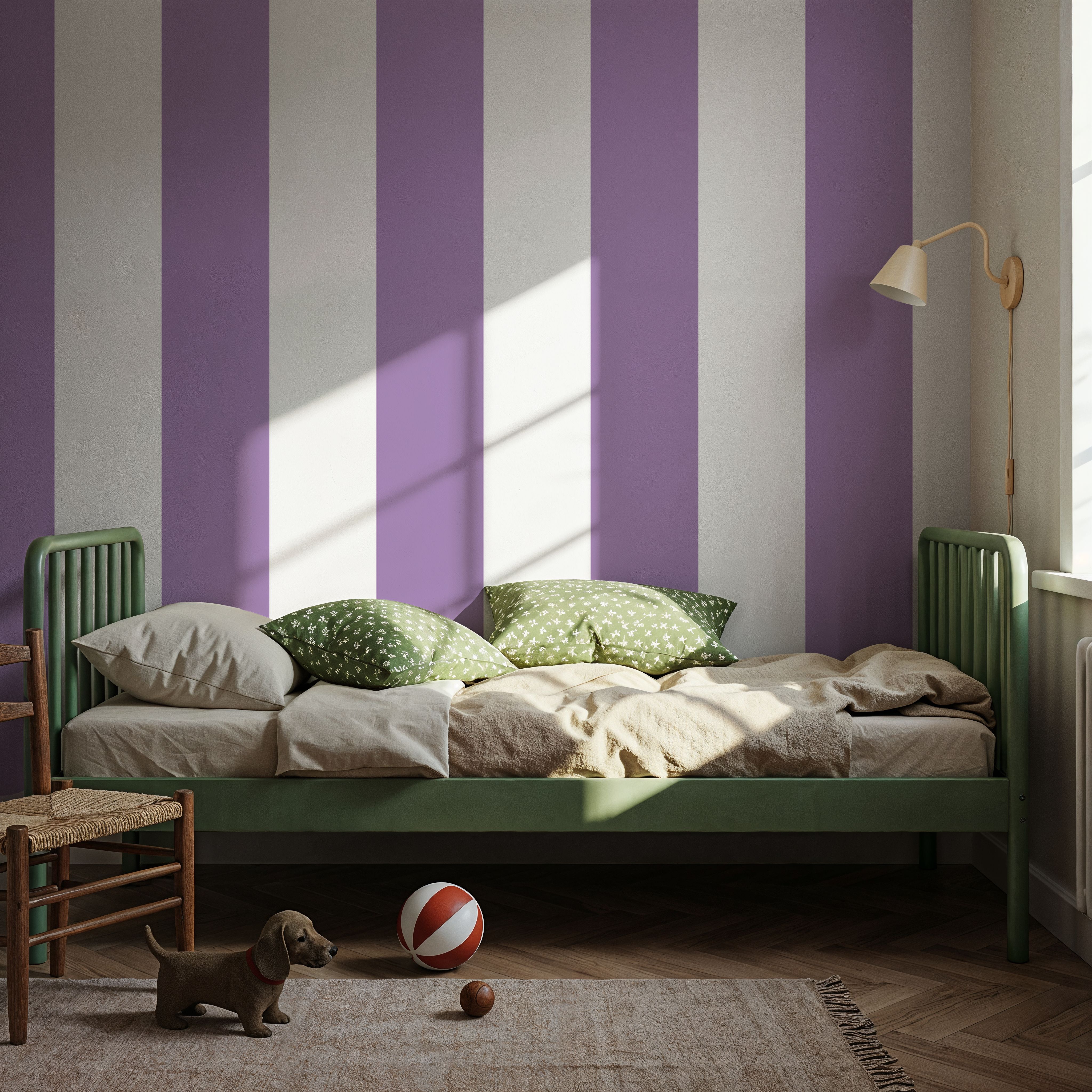 Scalloped Circus Stripes, Purple
