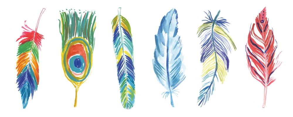 Rainbow Feathers I