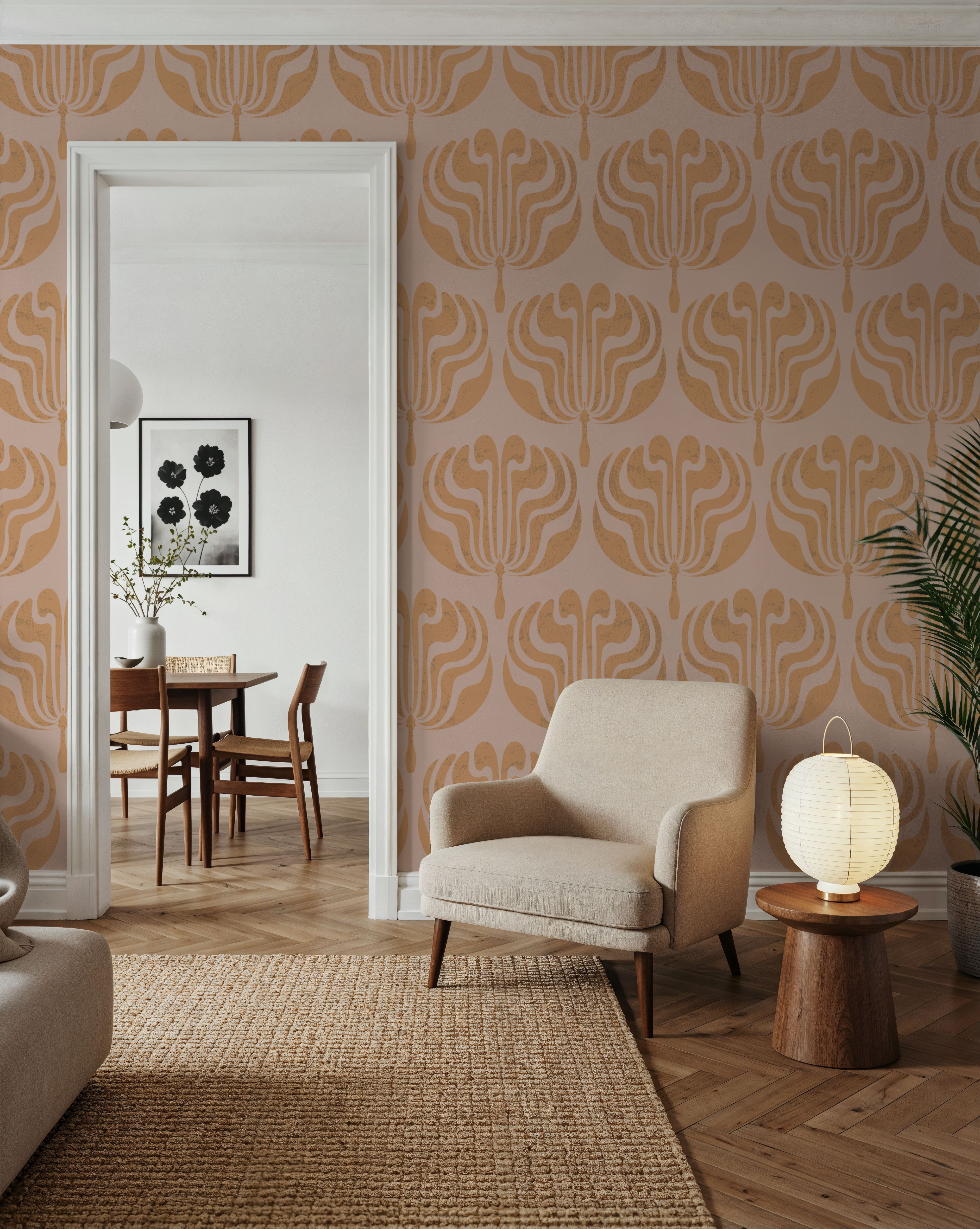 Fan Damask Orange