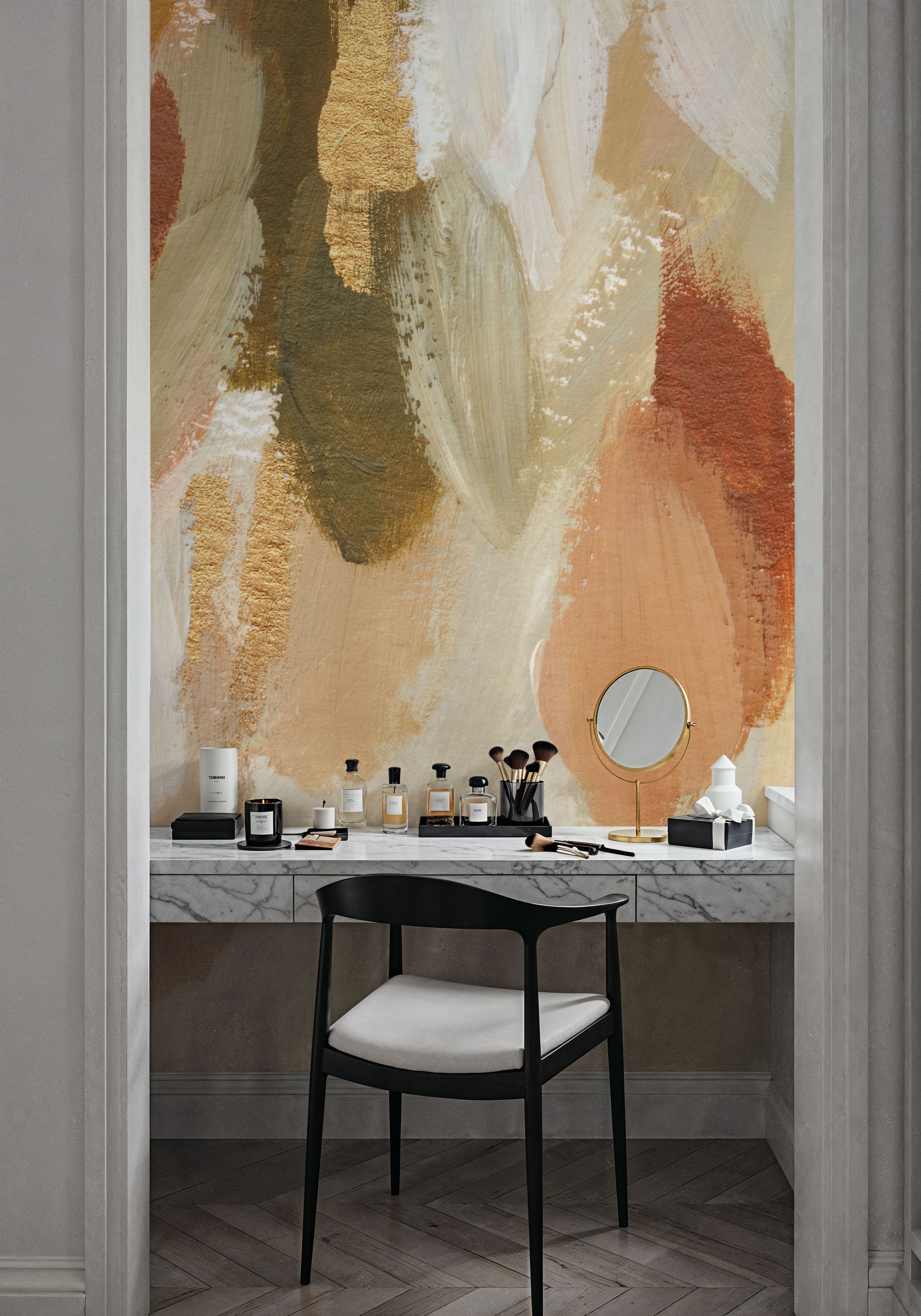 Golden Abstract Composition