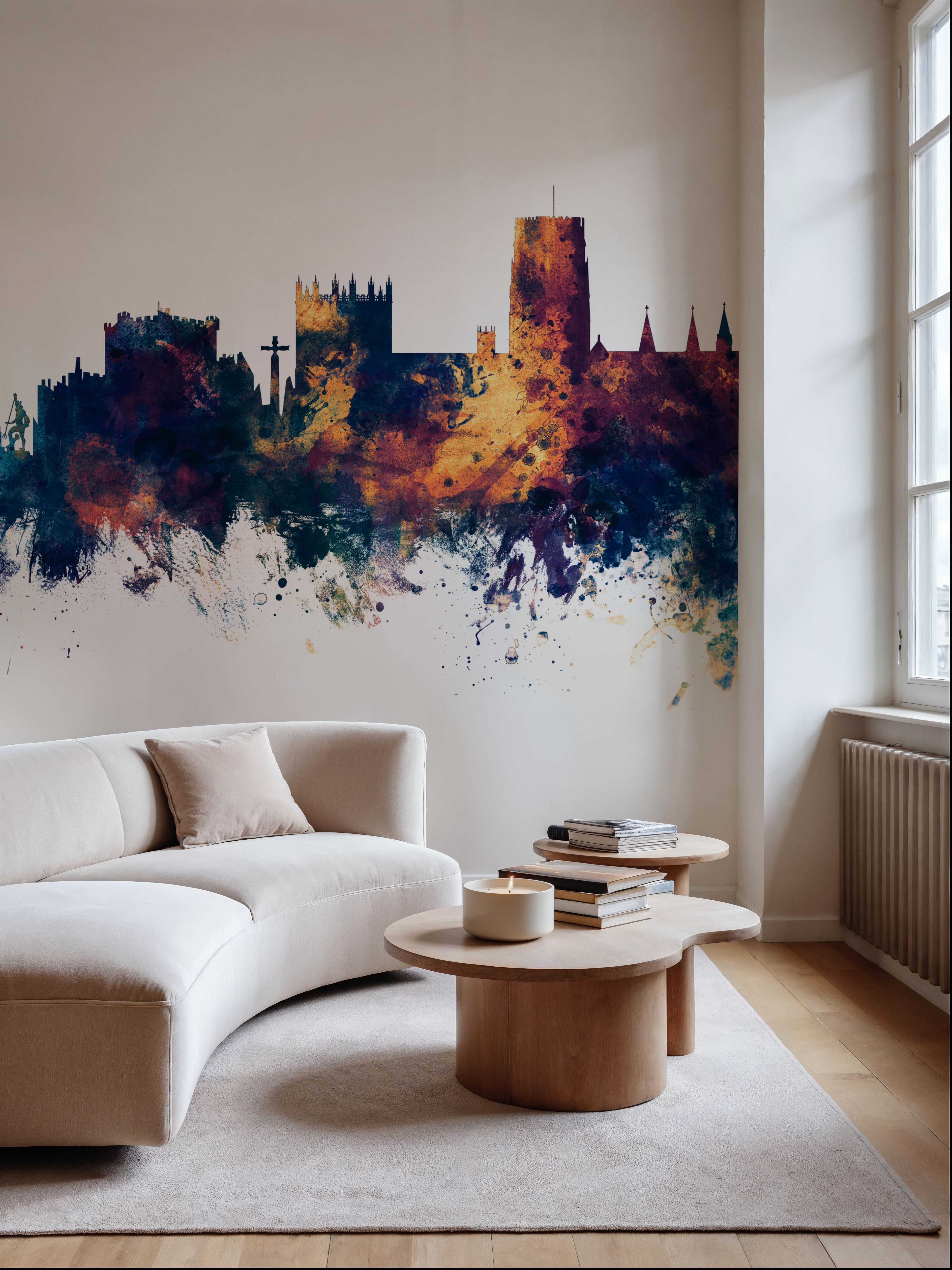 Durham England Skyline Blue & Bronze