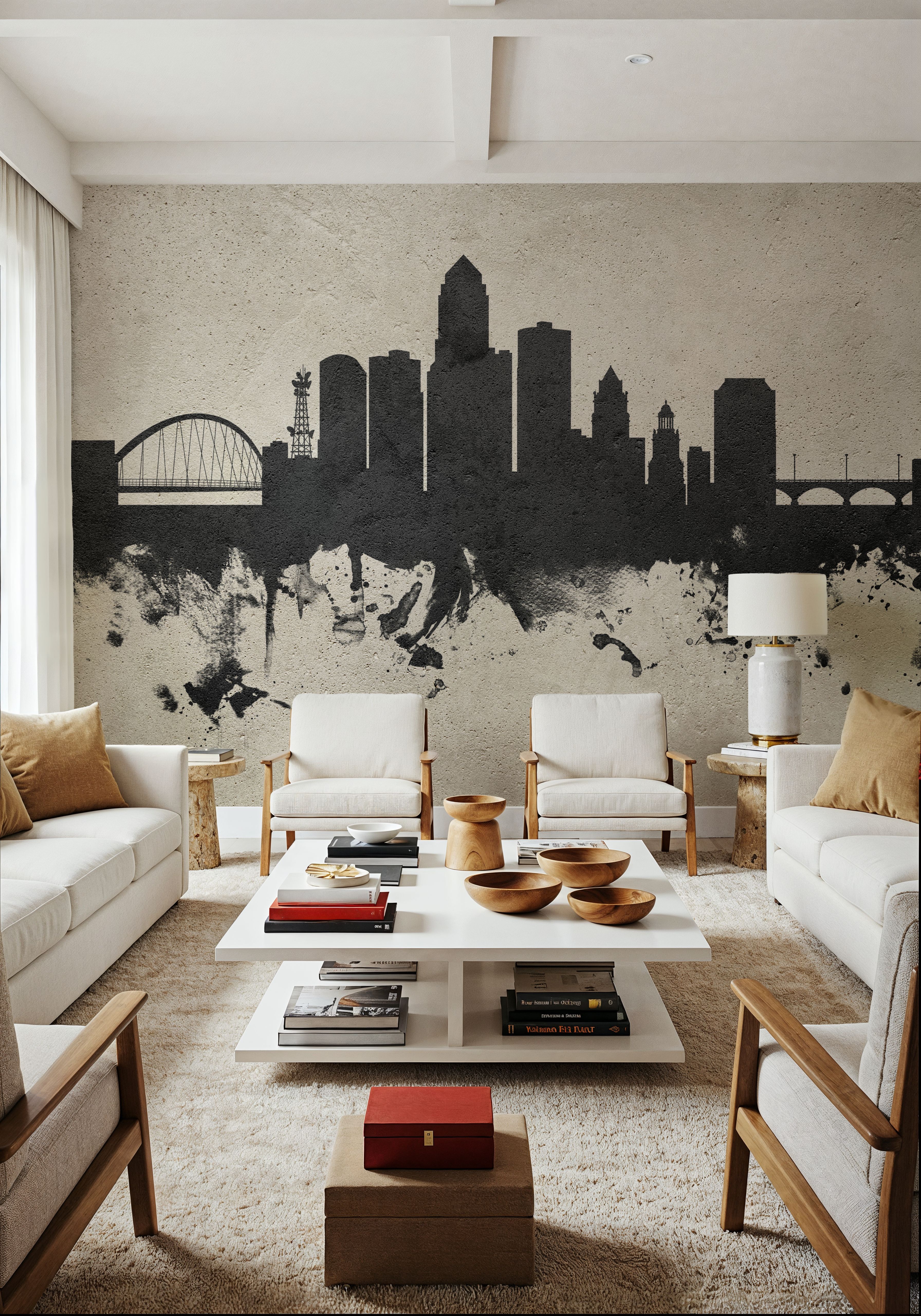 Des Moines Iowa Skyline Concrete