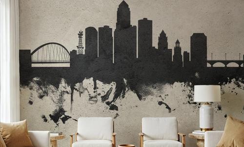 Des Moines Iowa Skyline Concrete