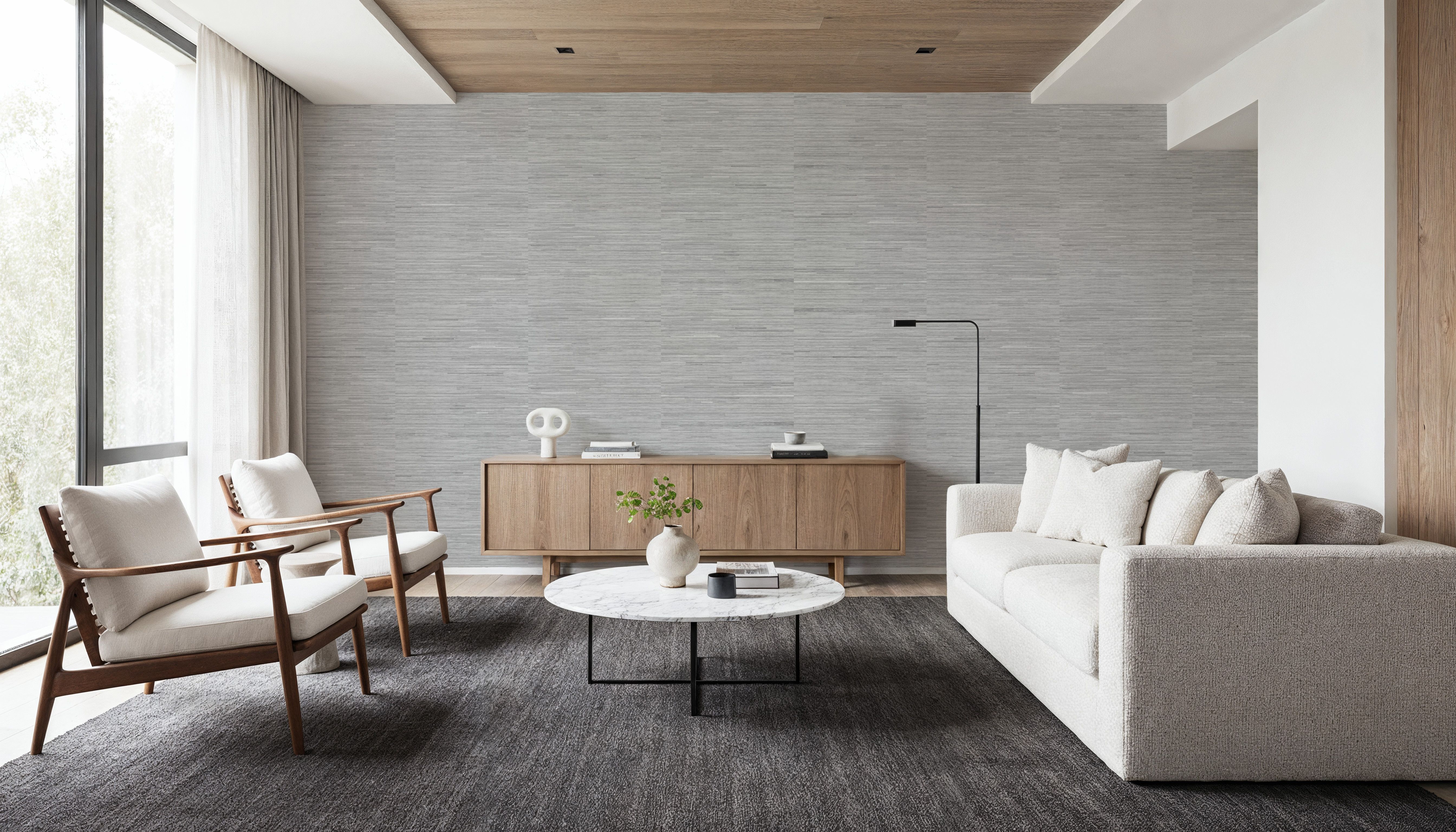 Faux Grasscloth with Visible Seams, Cloud