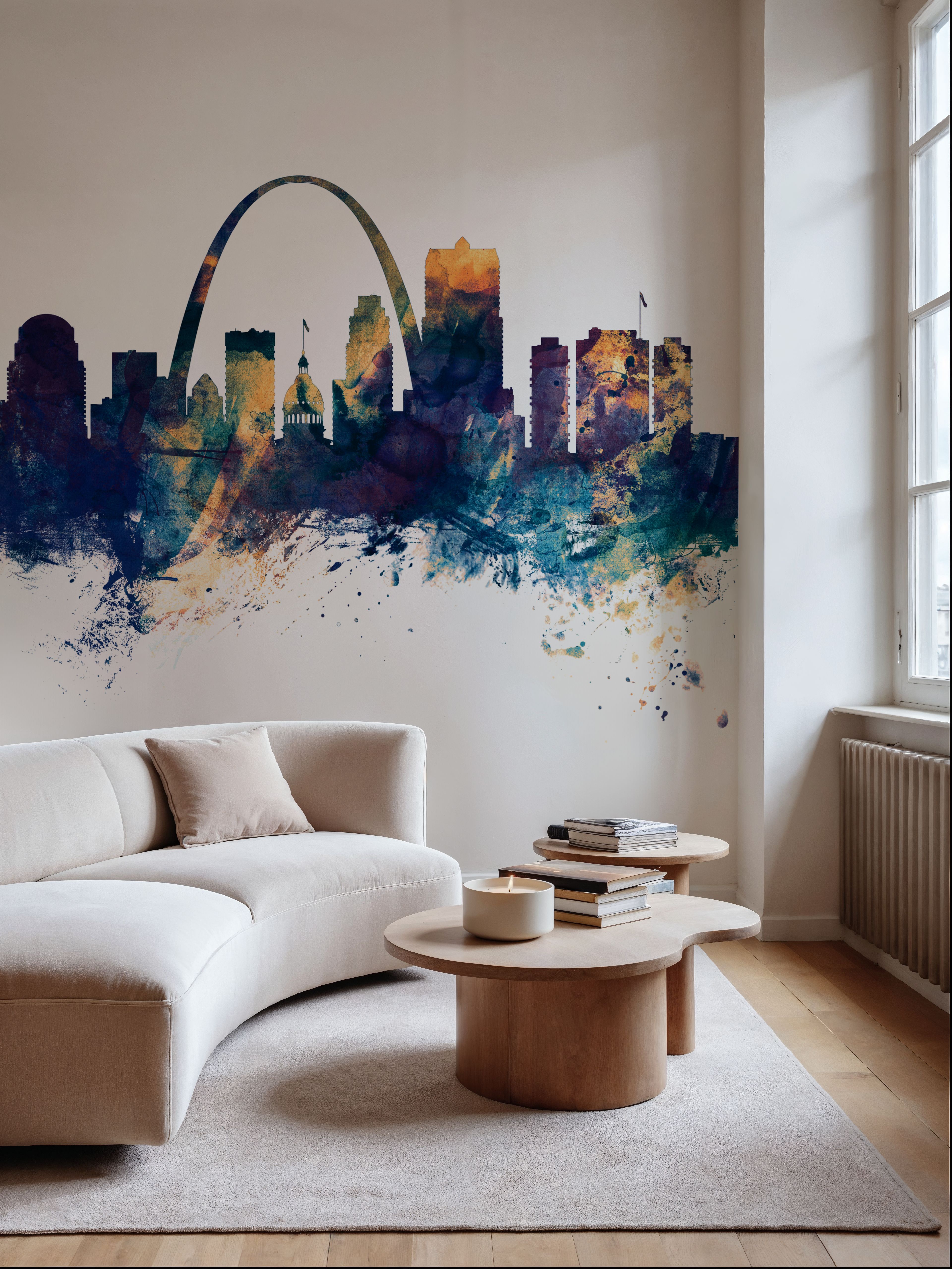 St Louis Missouri Skyline Blue & Bronze