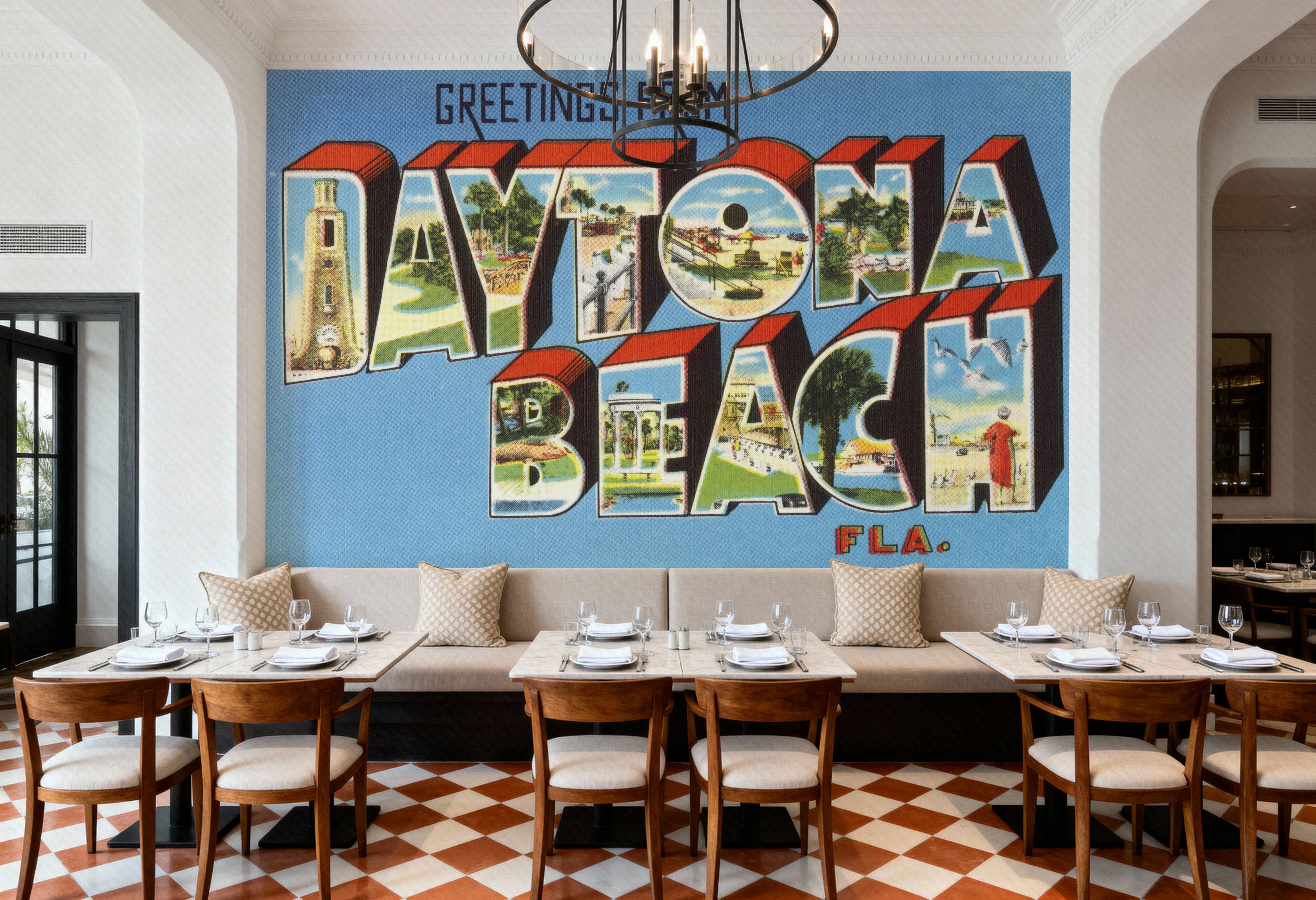 Greetings from Daytona Beach - Screenprint Postcard