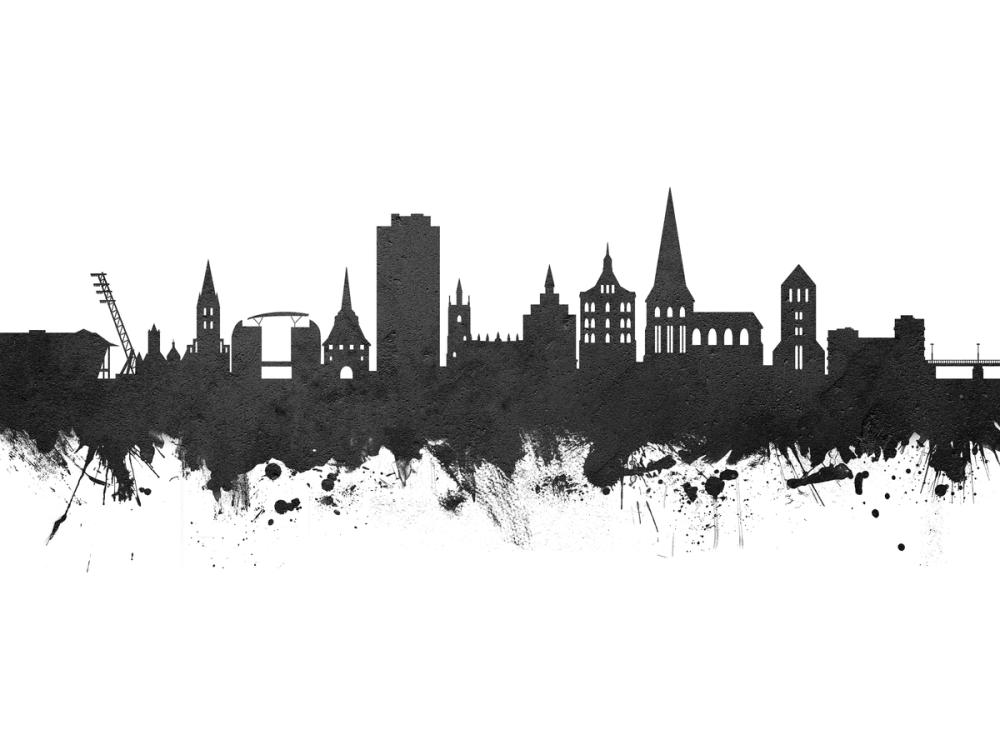 Rostock Germnay Skyline Black & White