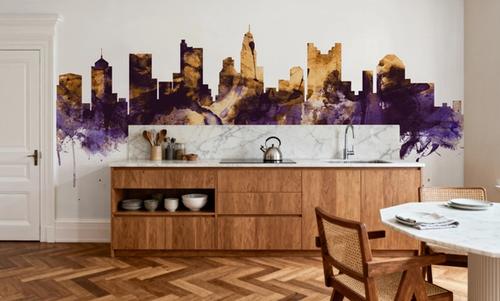 Columbus Ohio Skyline Purple & Gold