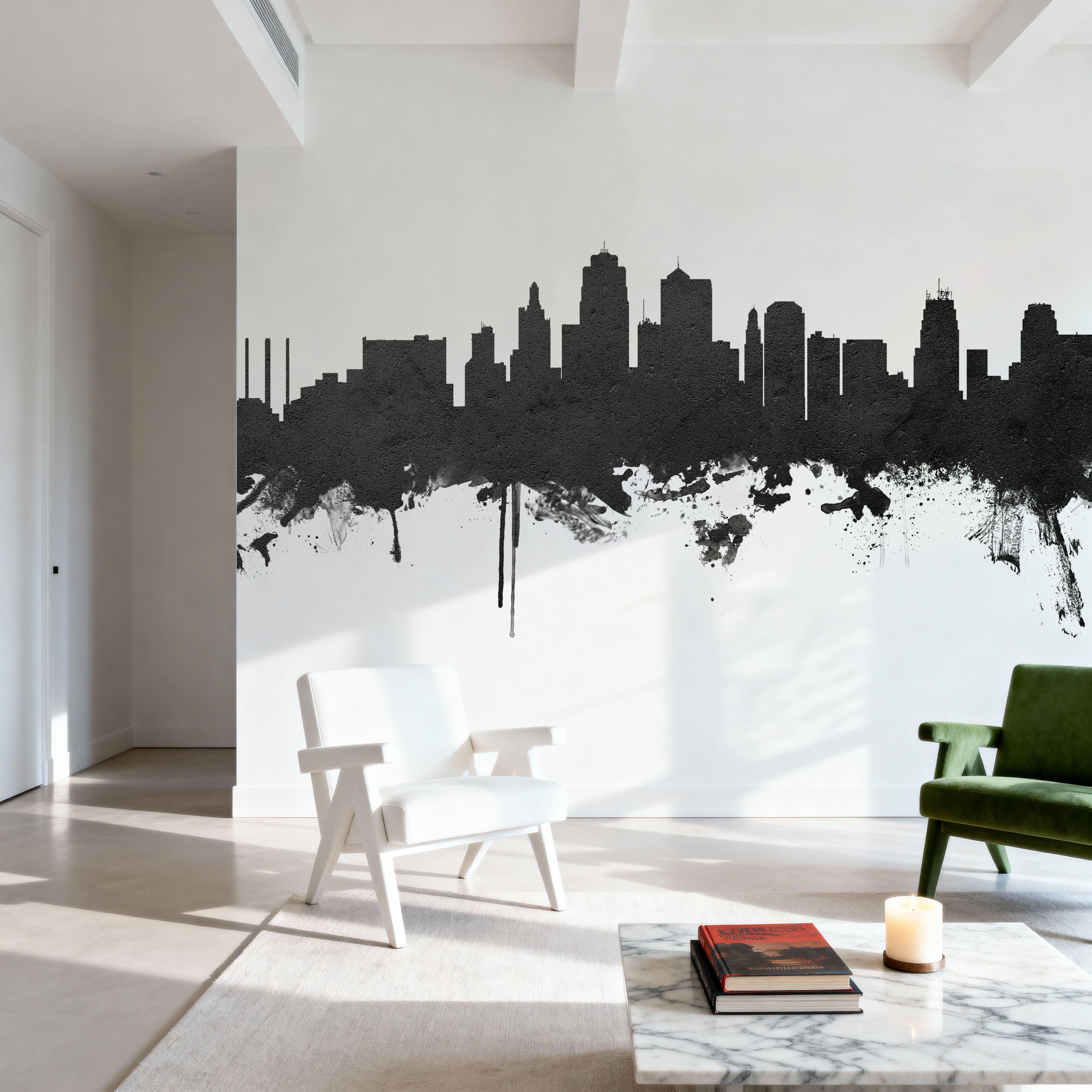 Kansas City Missouri Skyline Black & White