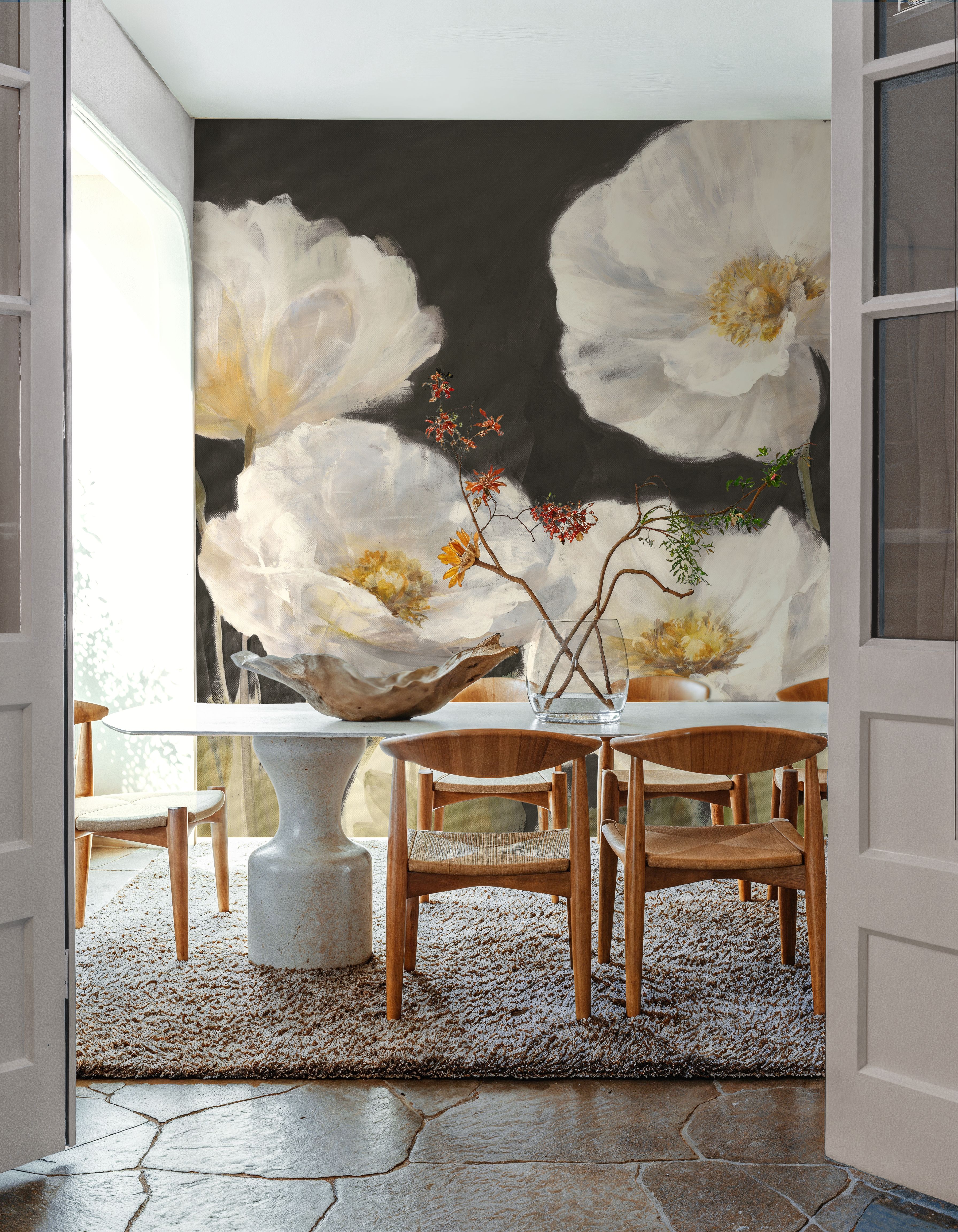 White Anemones on Black