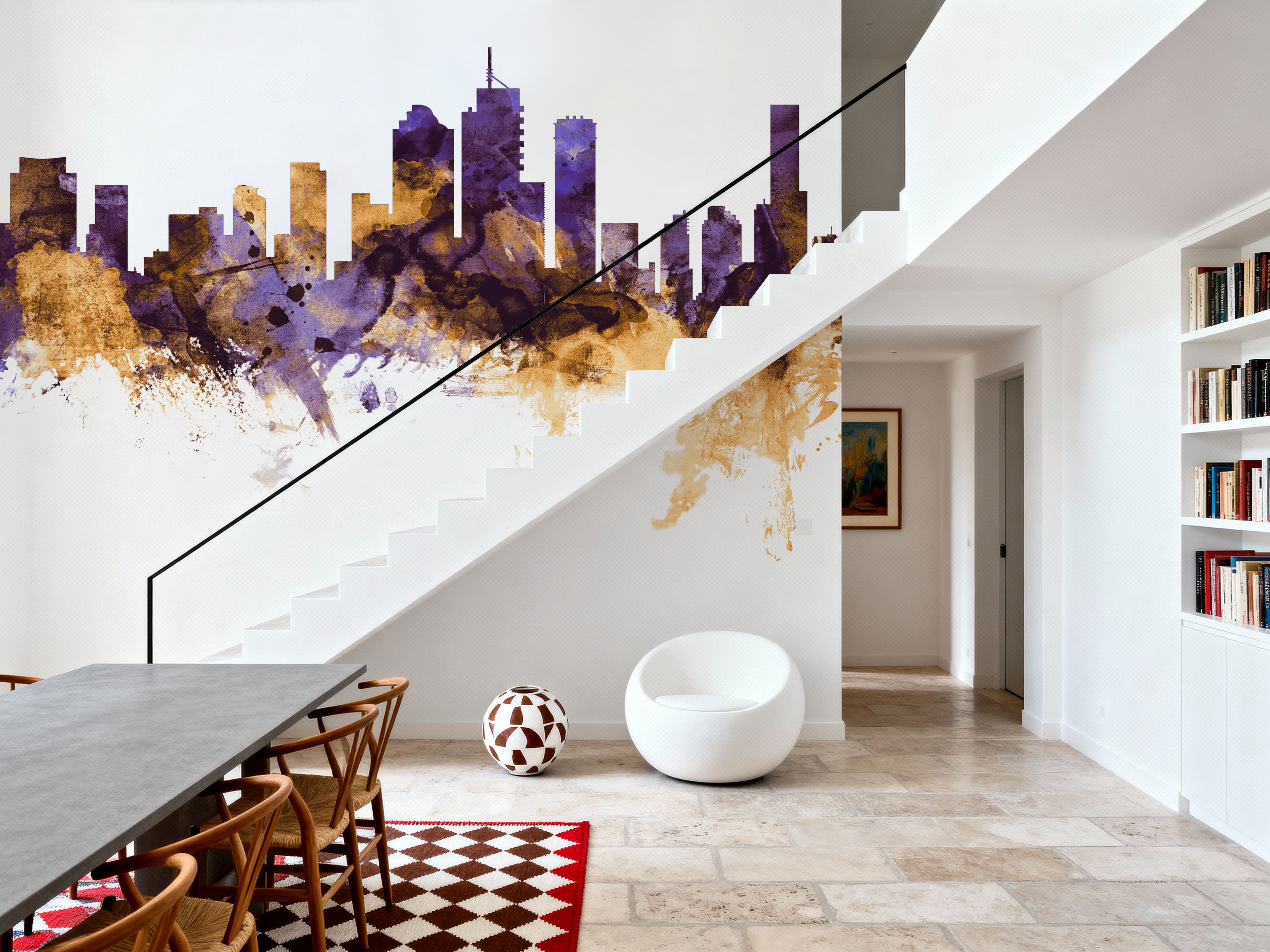 Brisbane Australia Skyline Purpl & Gold