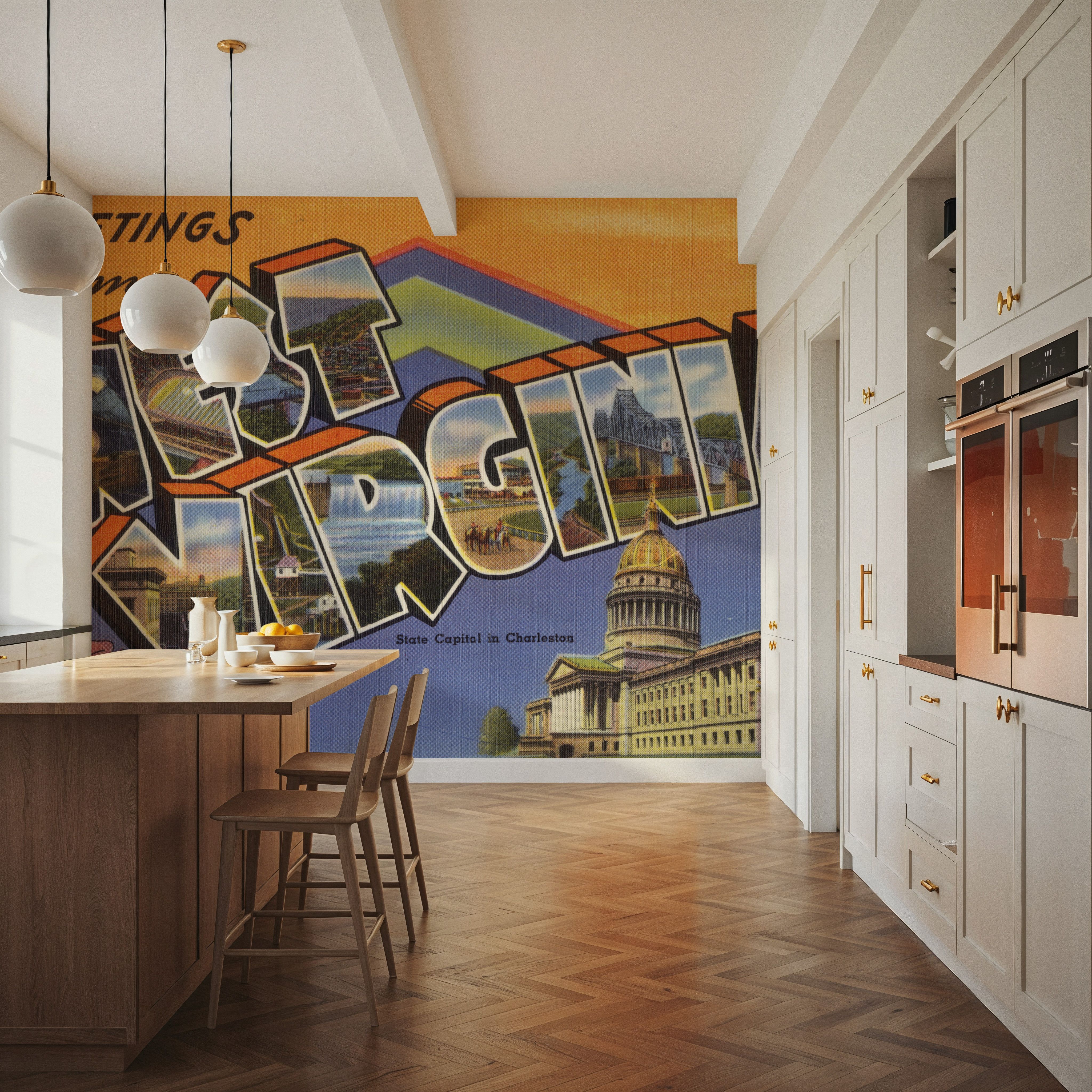 Greetings from West Virginia - Screenprint Postcard