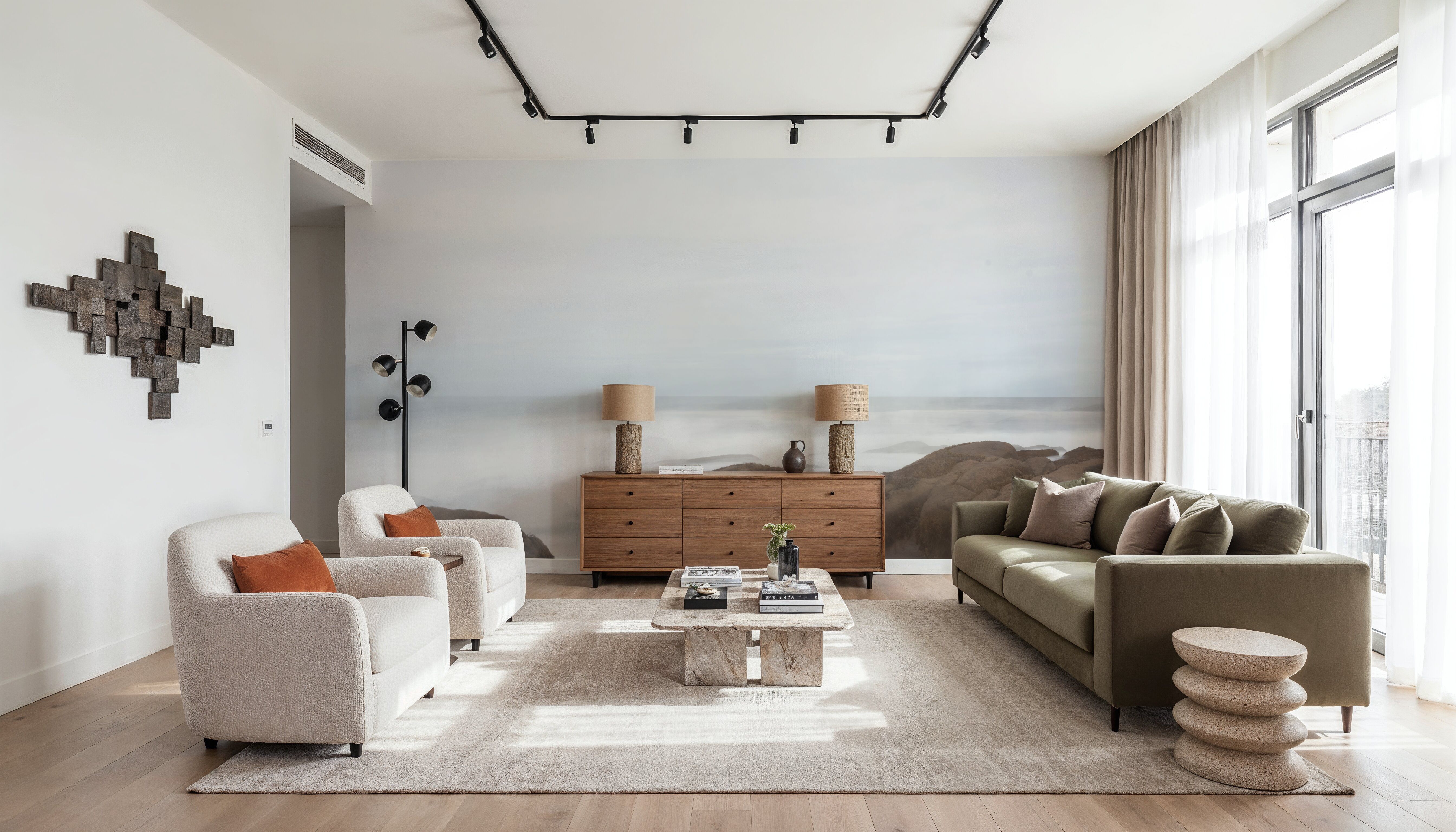 Misty Shore on the Rocks