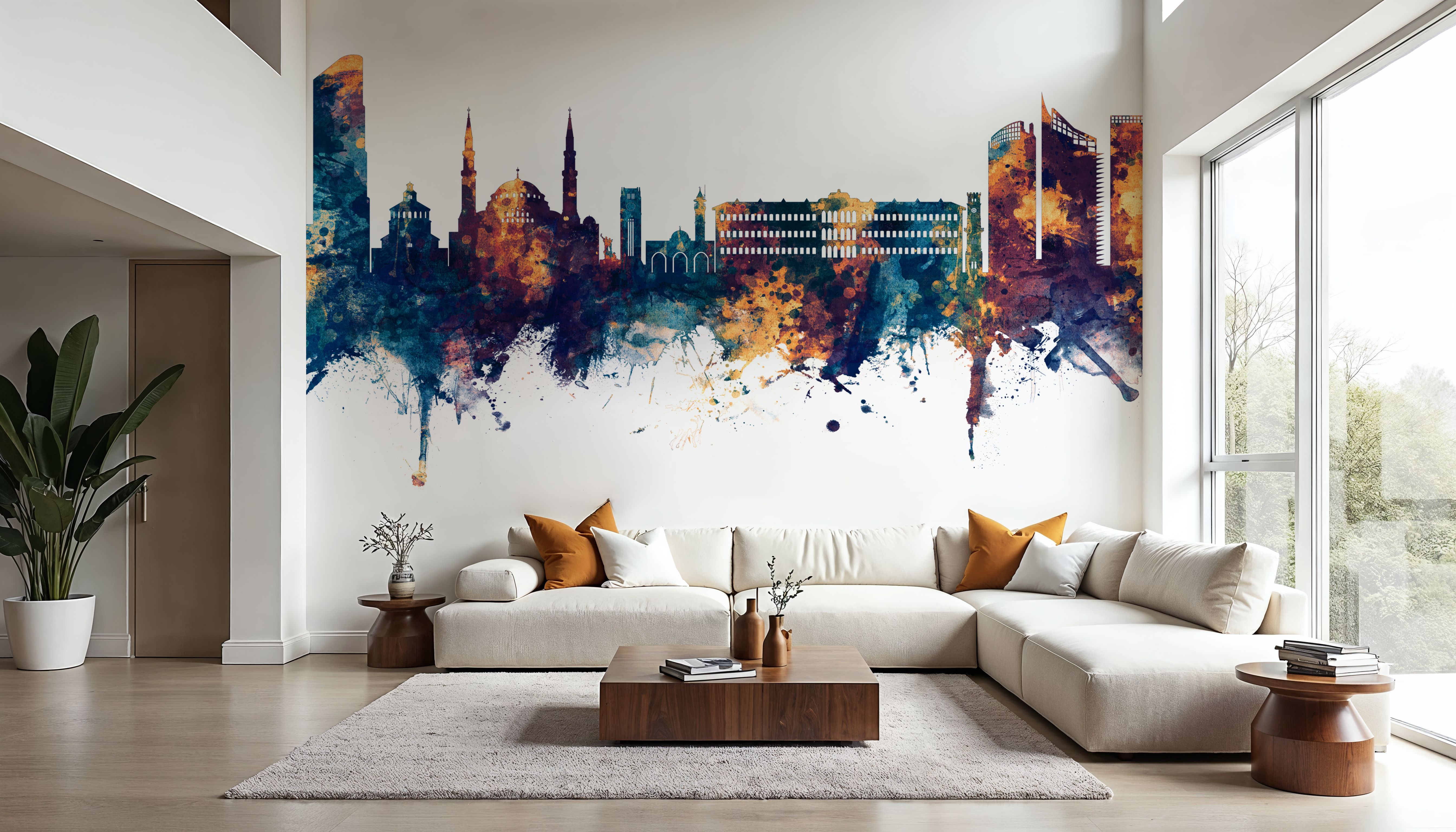 Beirut Lebanon Skyline Blue & Bronze