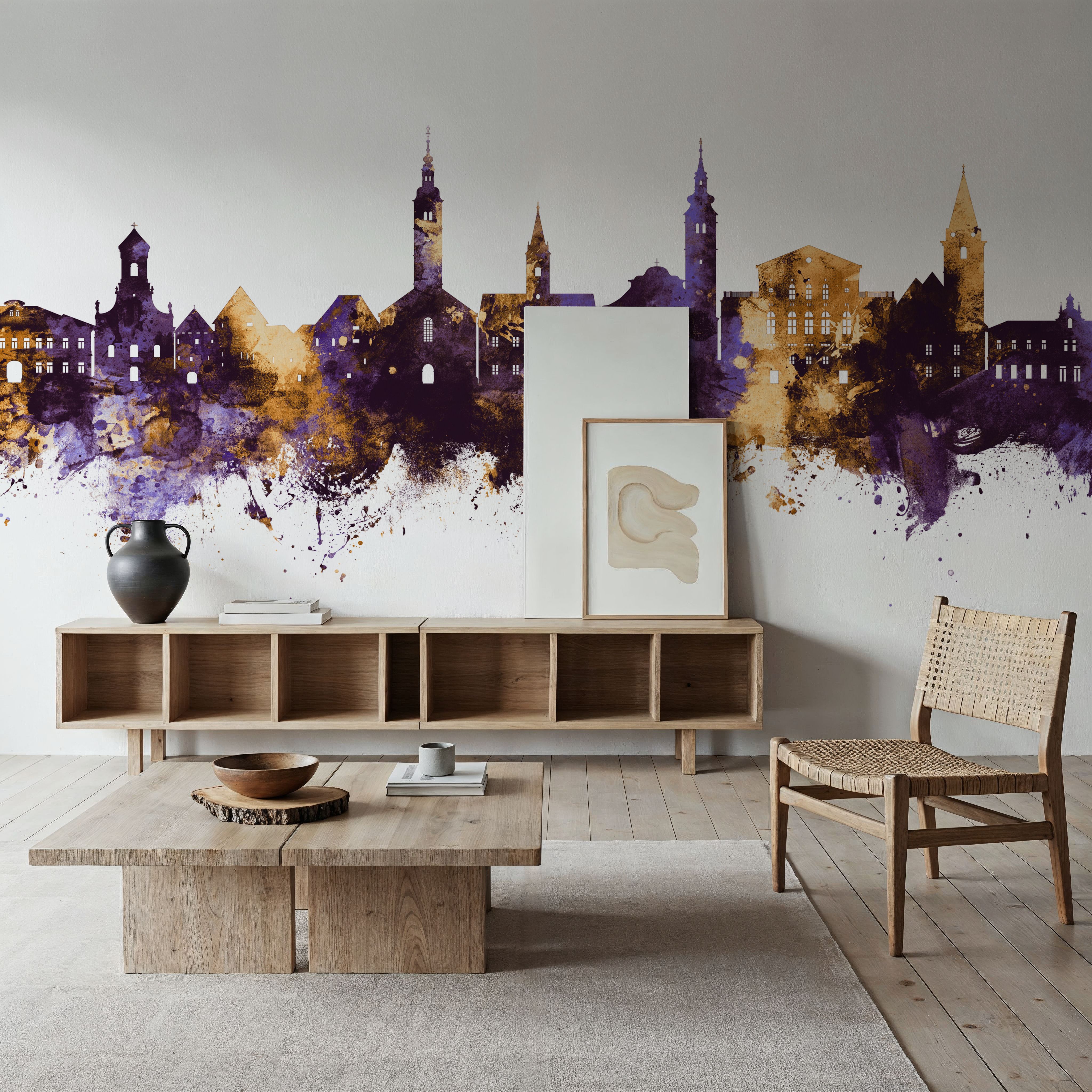 Varaždin Croatia Skyline Purple & Gold