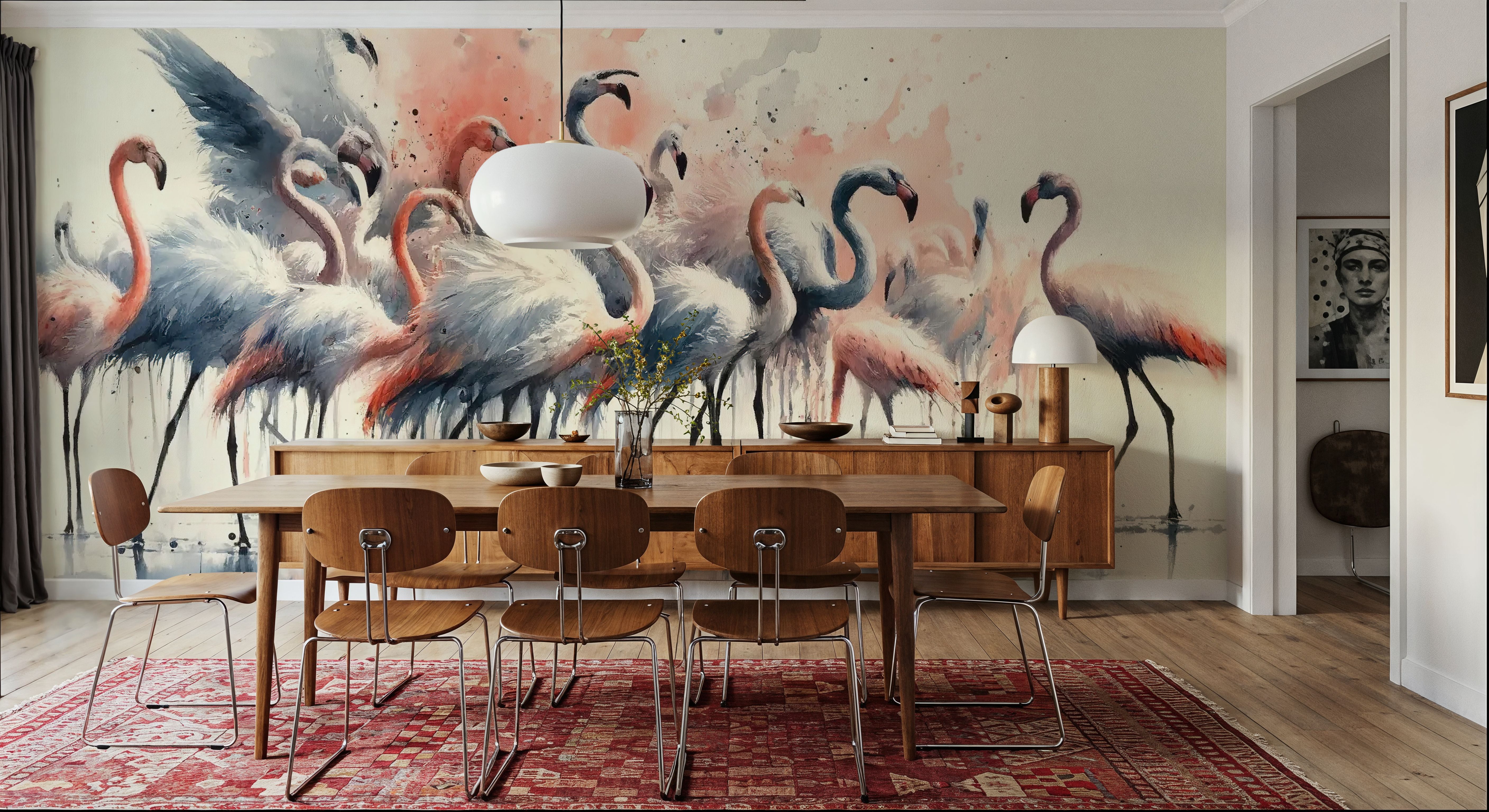 Elegance of Flamingos at Rest