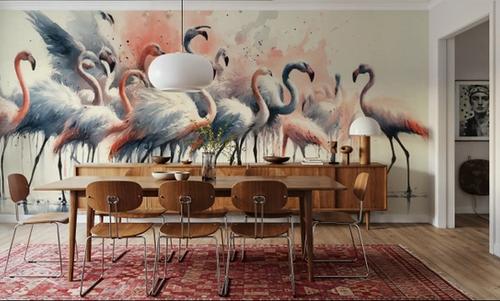 Elegance of Flamingos at Rest