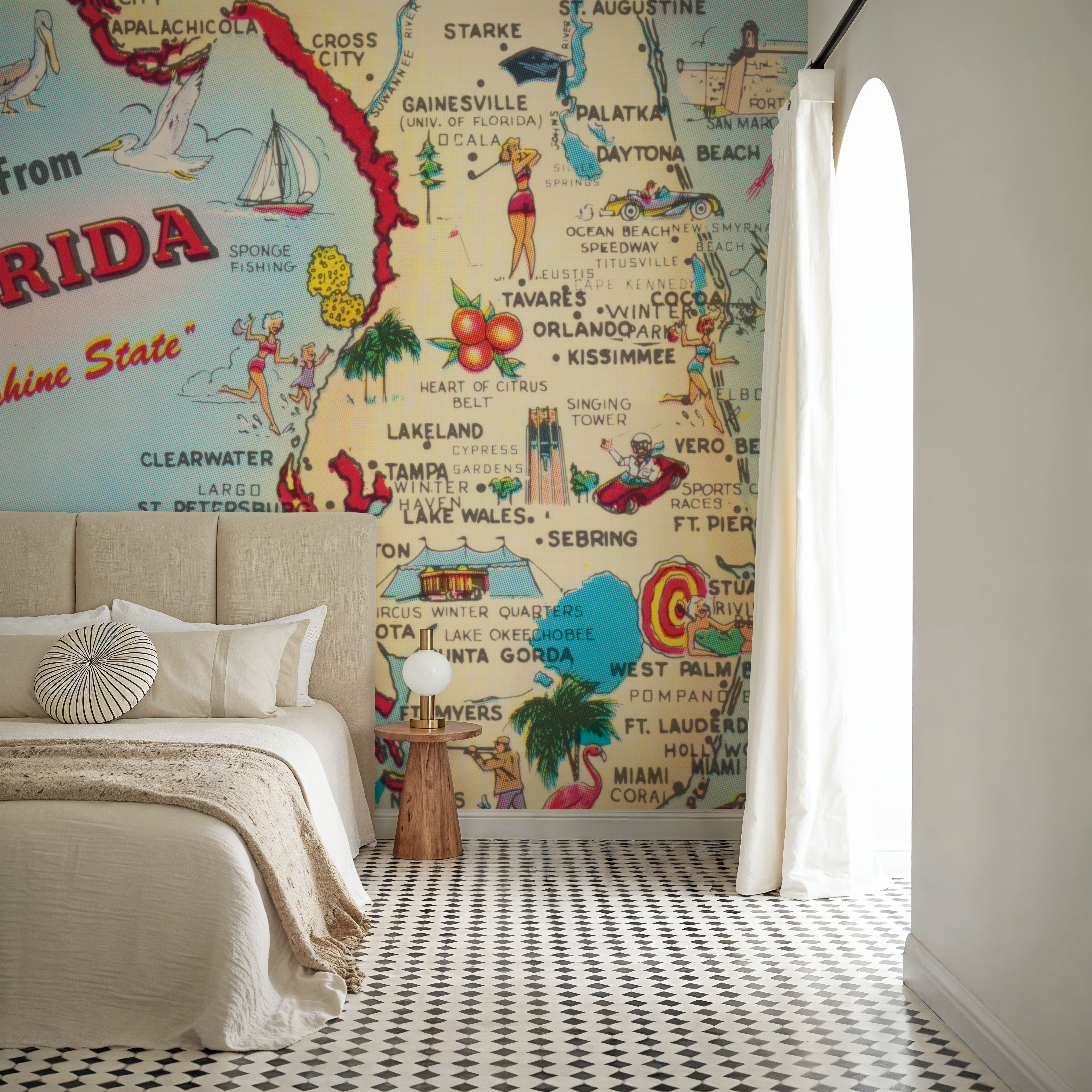 Vintage Florida Travel Map