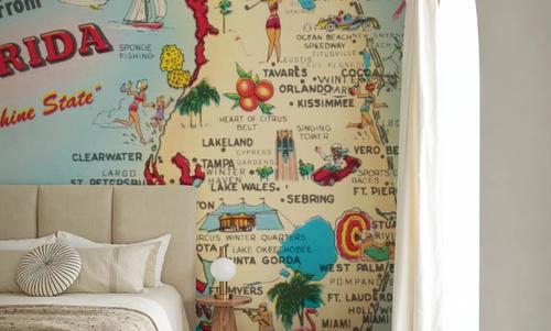 Vintage Florida Travel Map