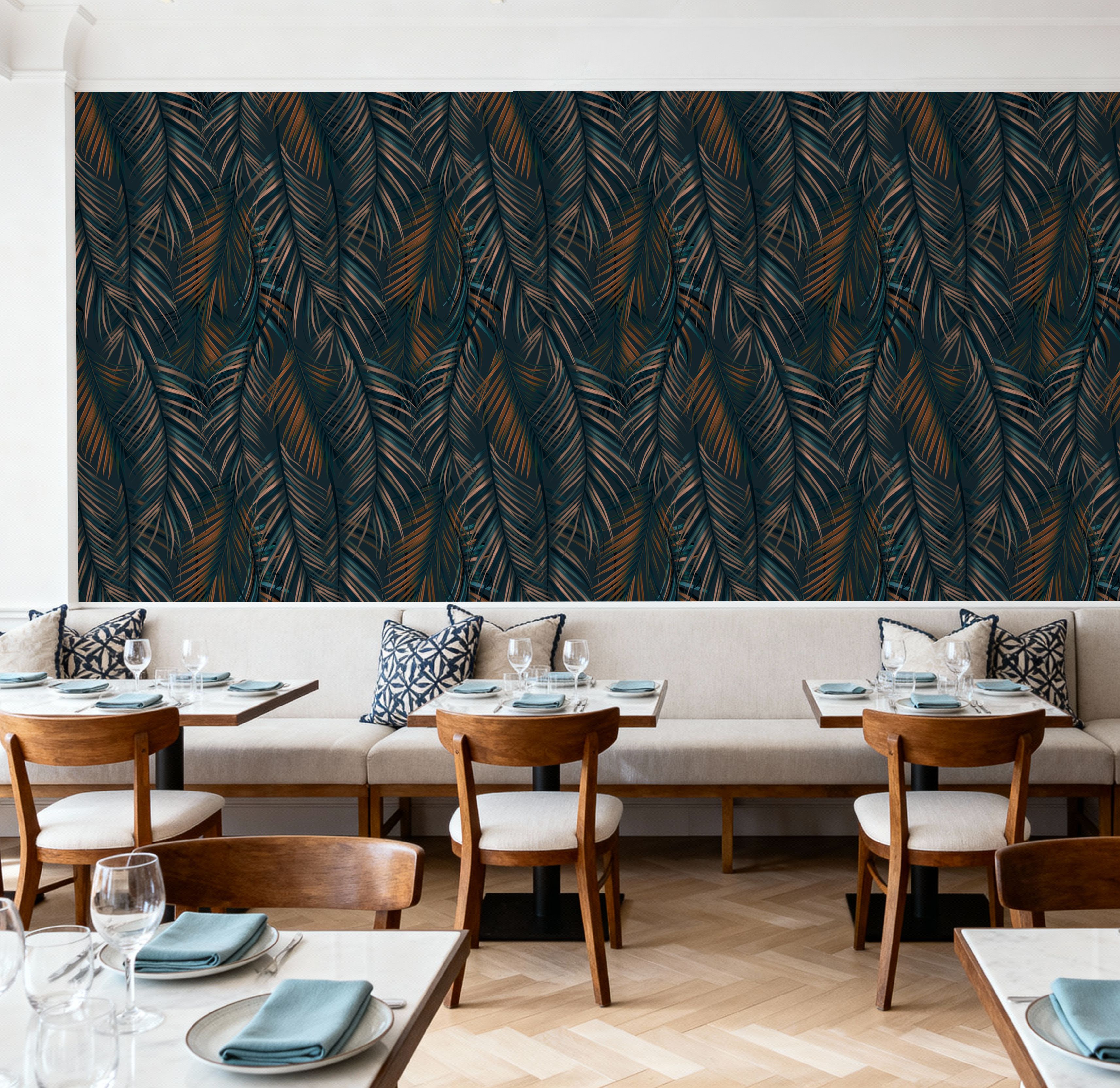 Swaying Palm Leaves, Teal
