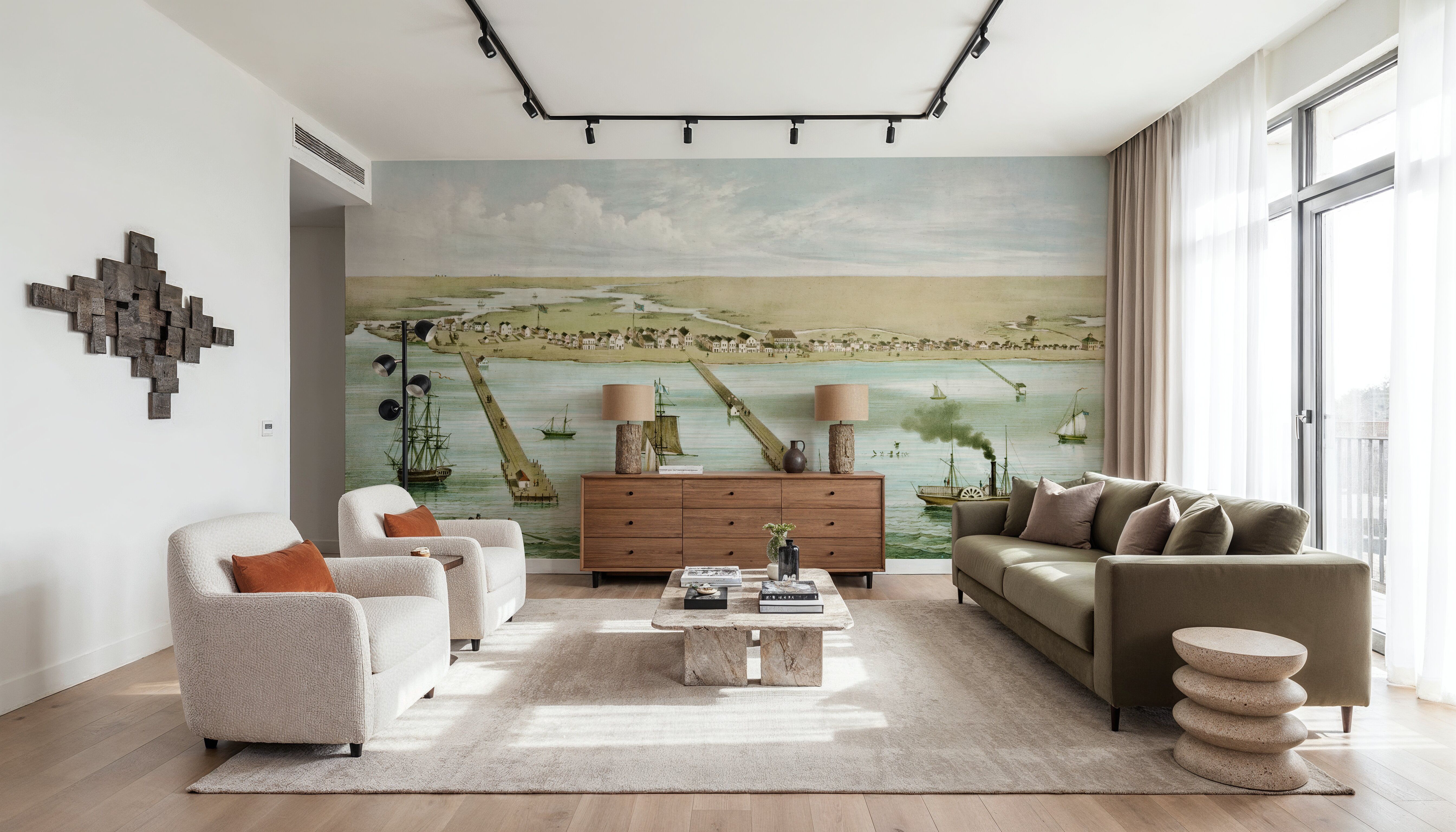 Old view of Indianola, Mississippi, 1860, Wallpaper