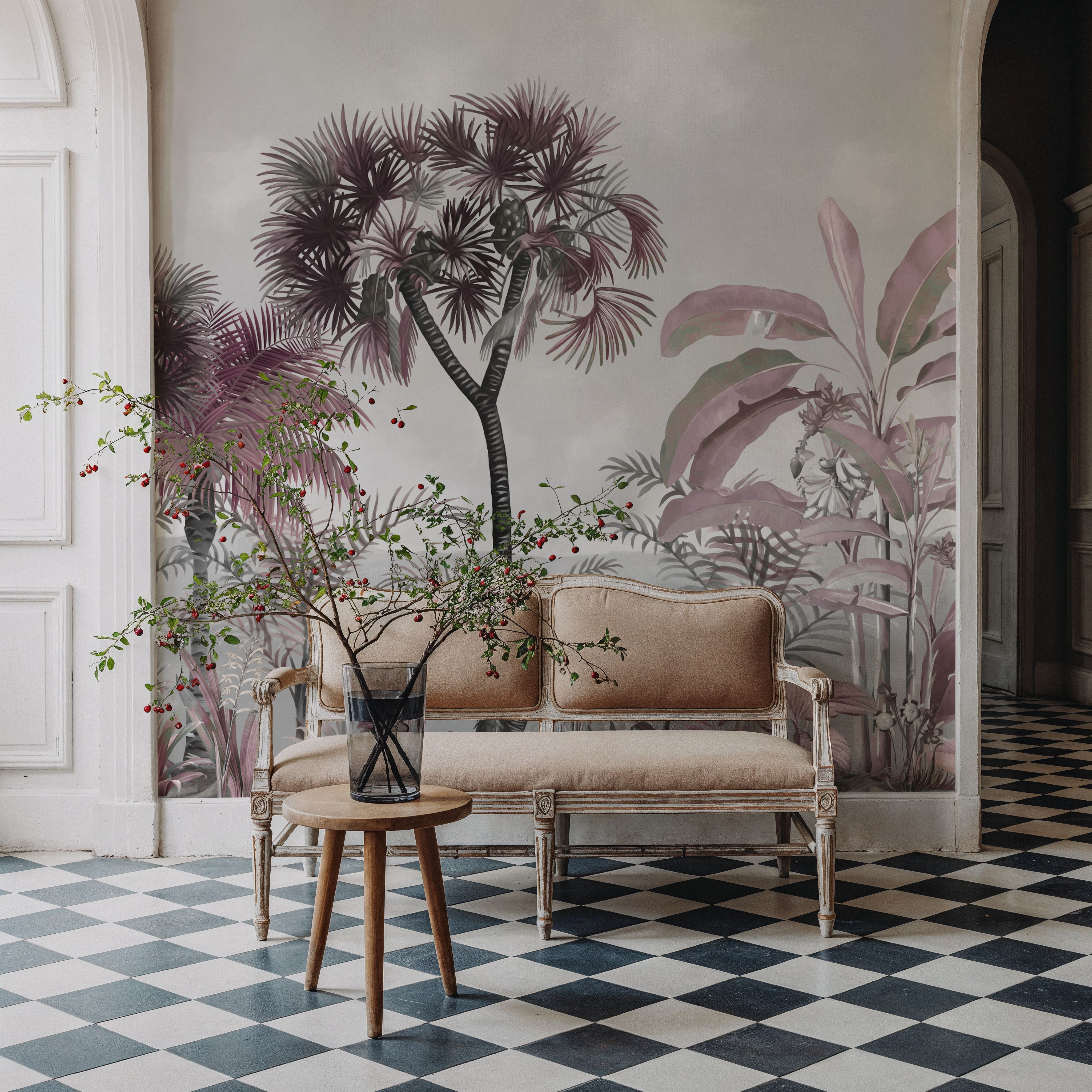 Tropical Forest Strolls Gray Blue
