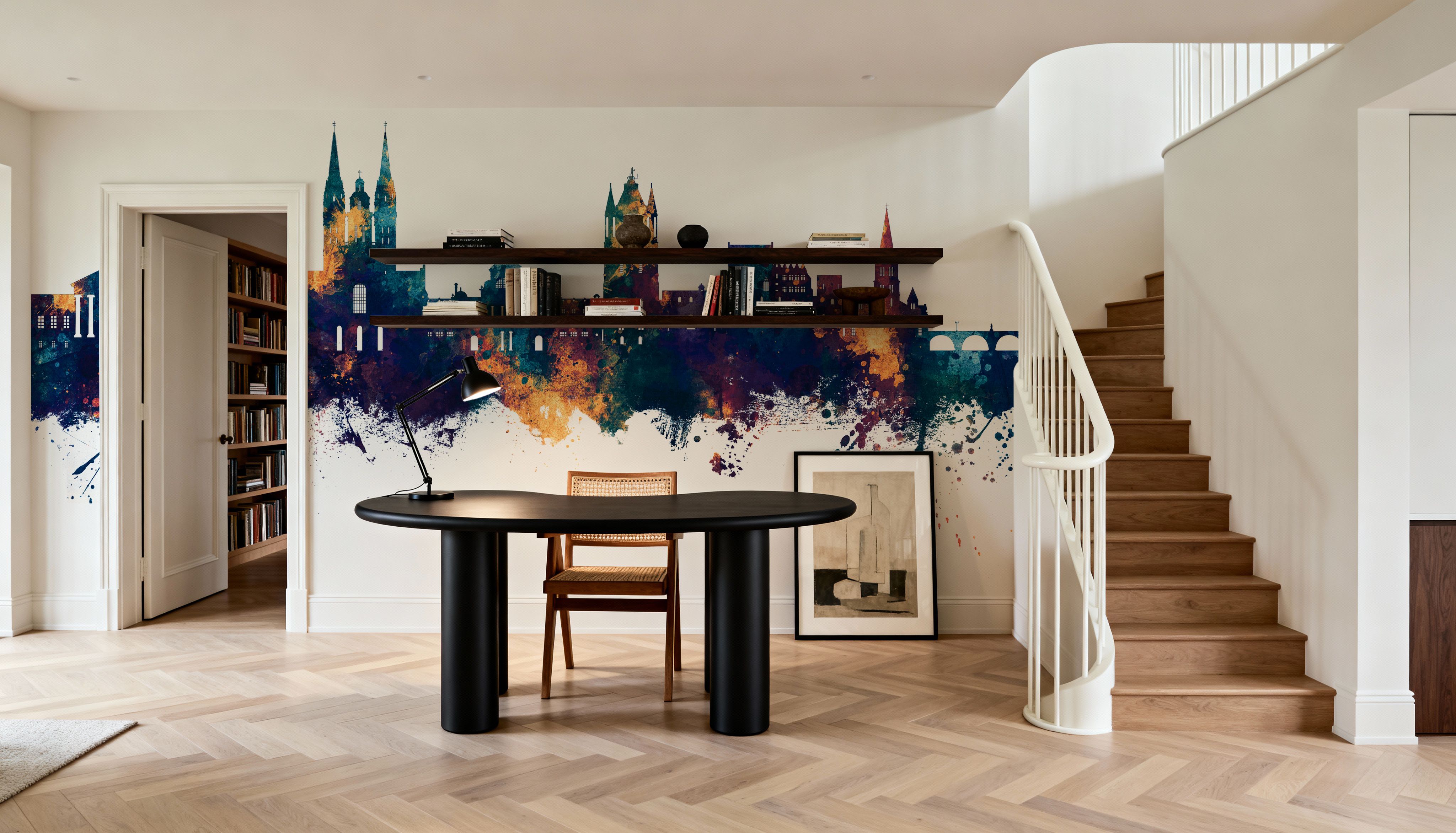 Angers France Skyline Blue & Bronze