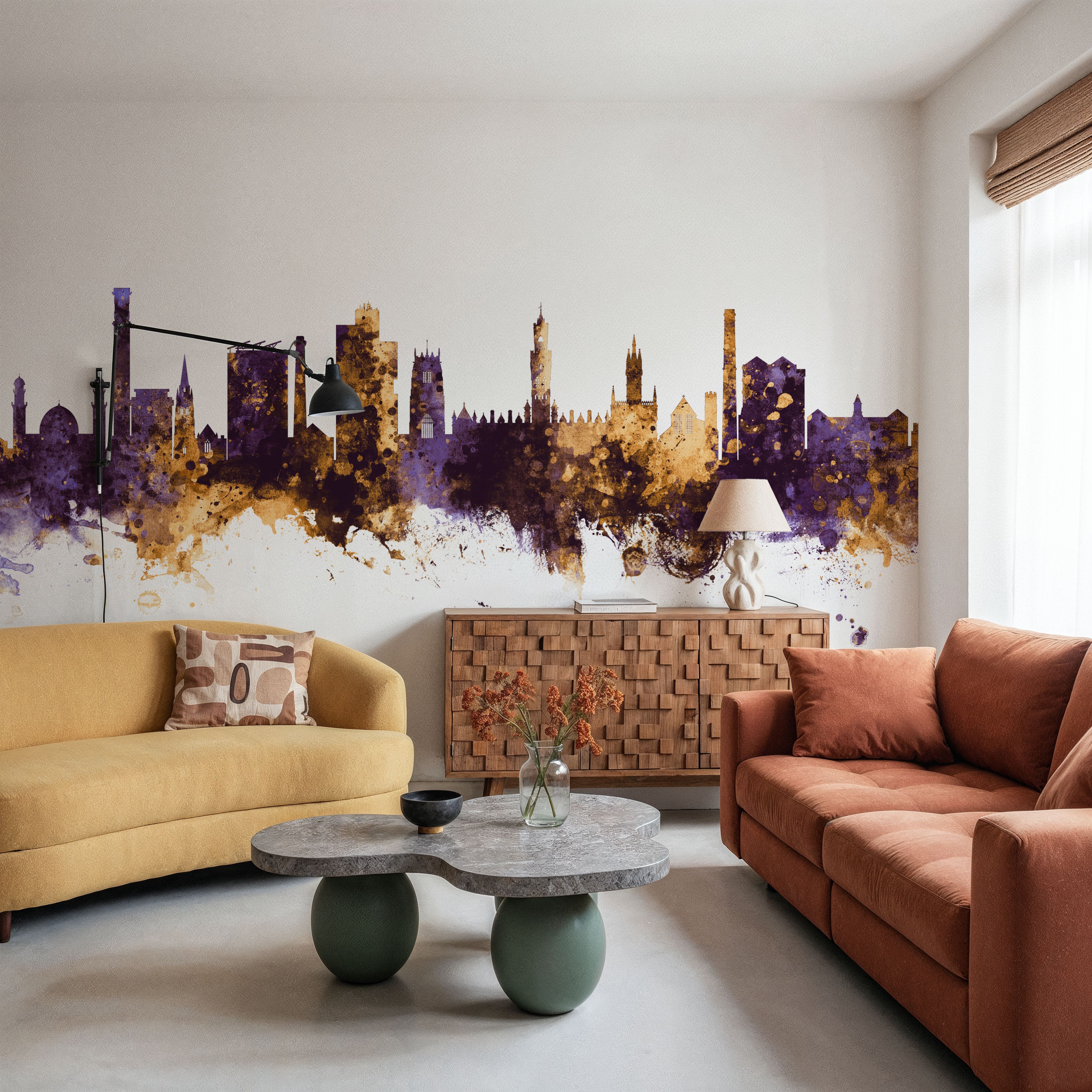 Bradford England Skyline Purple & Gold