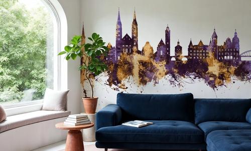 Bamberg Germany Skyline Purple & Gold