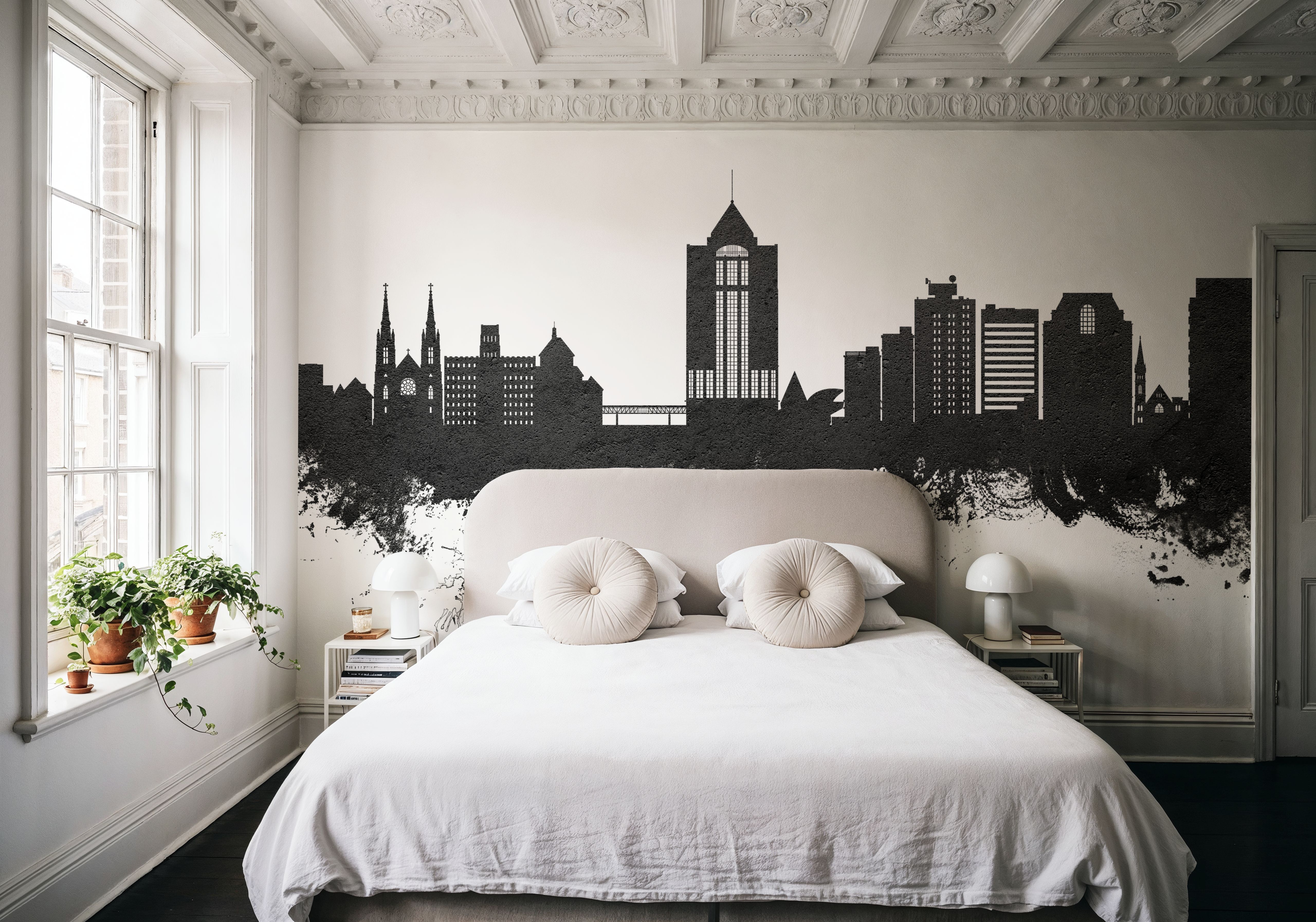 Roanoke Virginia Skyline Black & White, Wallpaper