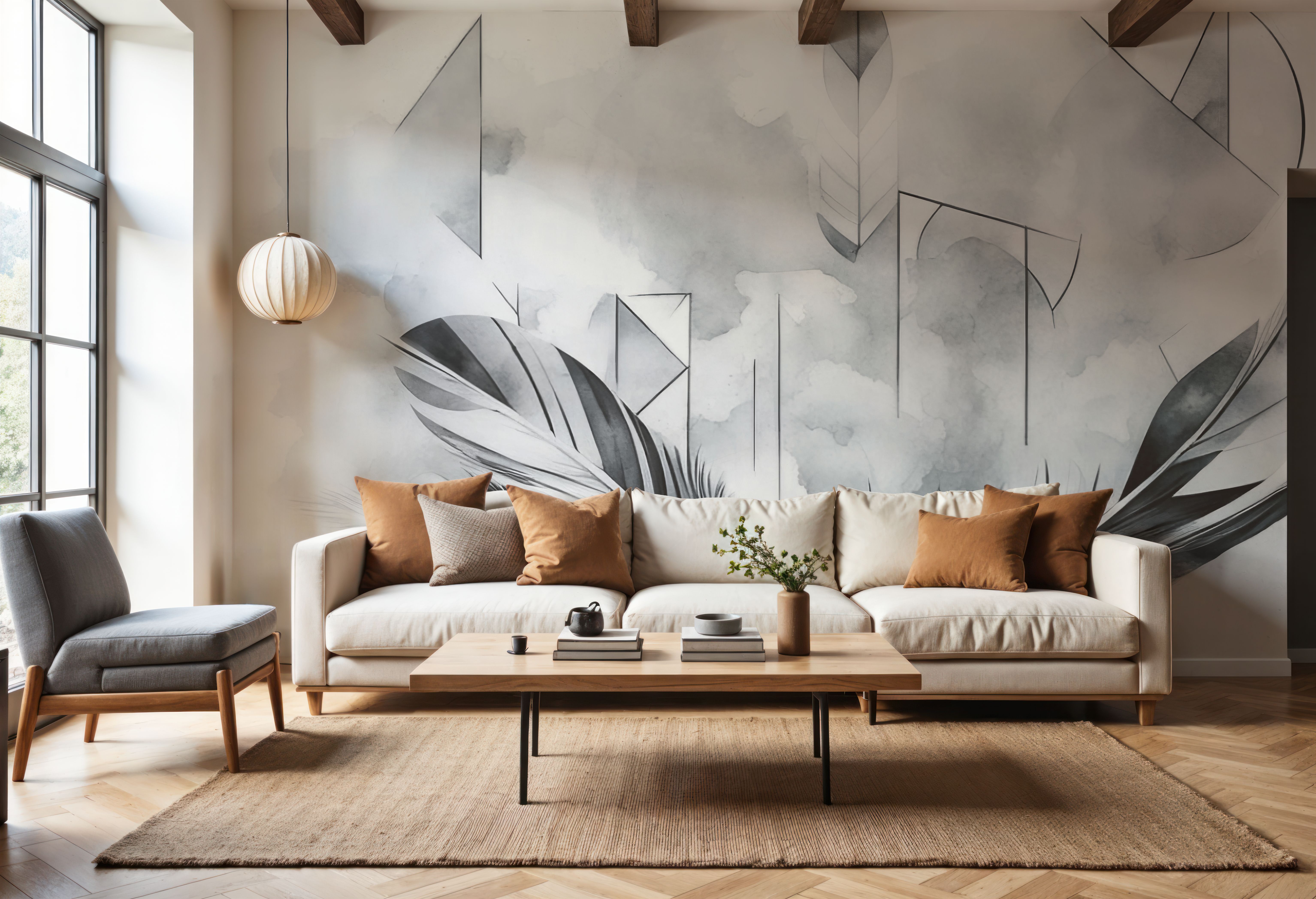 Feather Geometry Gray