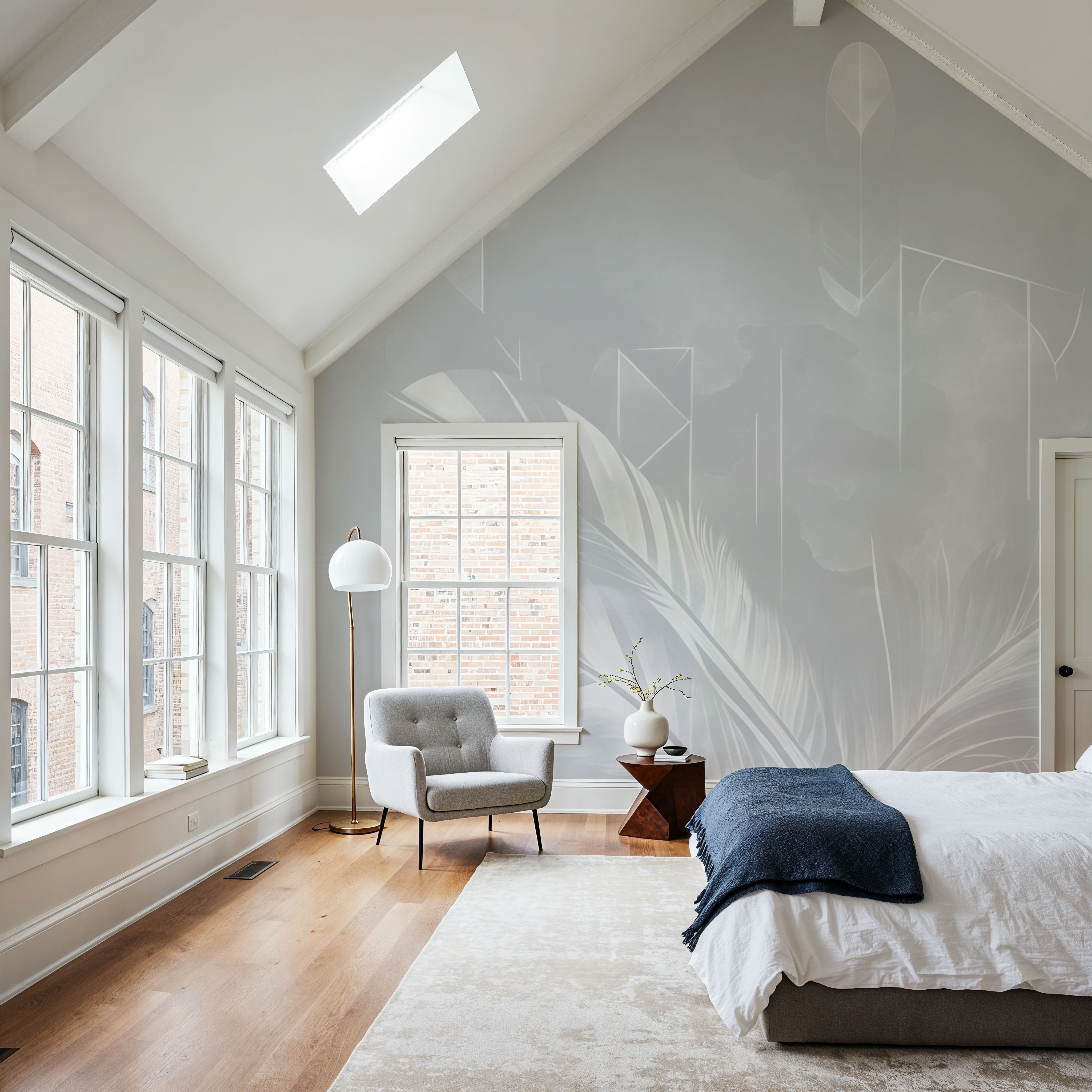 Solid Feather Geometry Gray