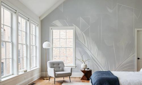 Solid Feather Geometry Gray