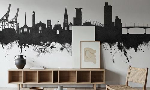Southampton England Skyline Black & White