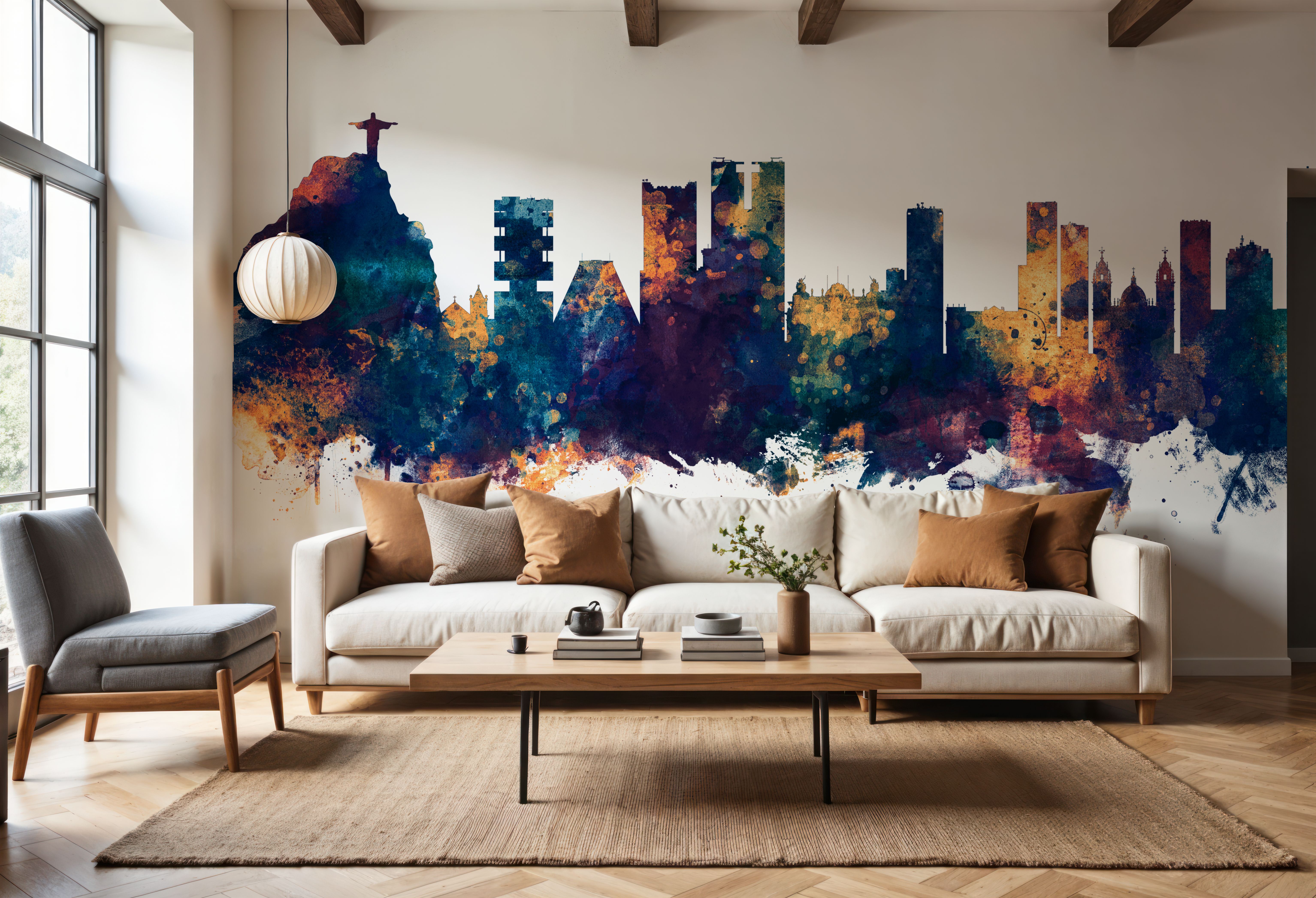 Rio de Janeiro Brazil Skyline Blue & Bronze