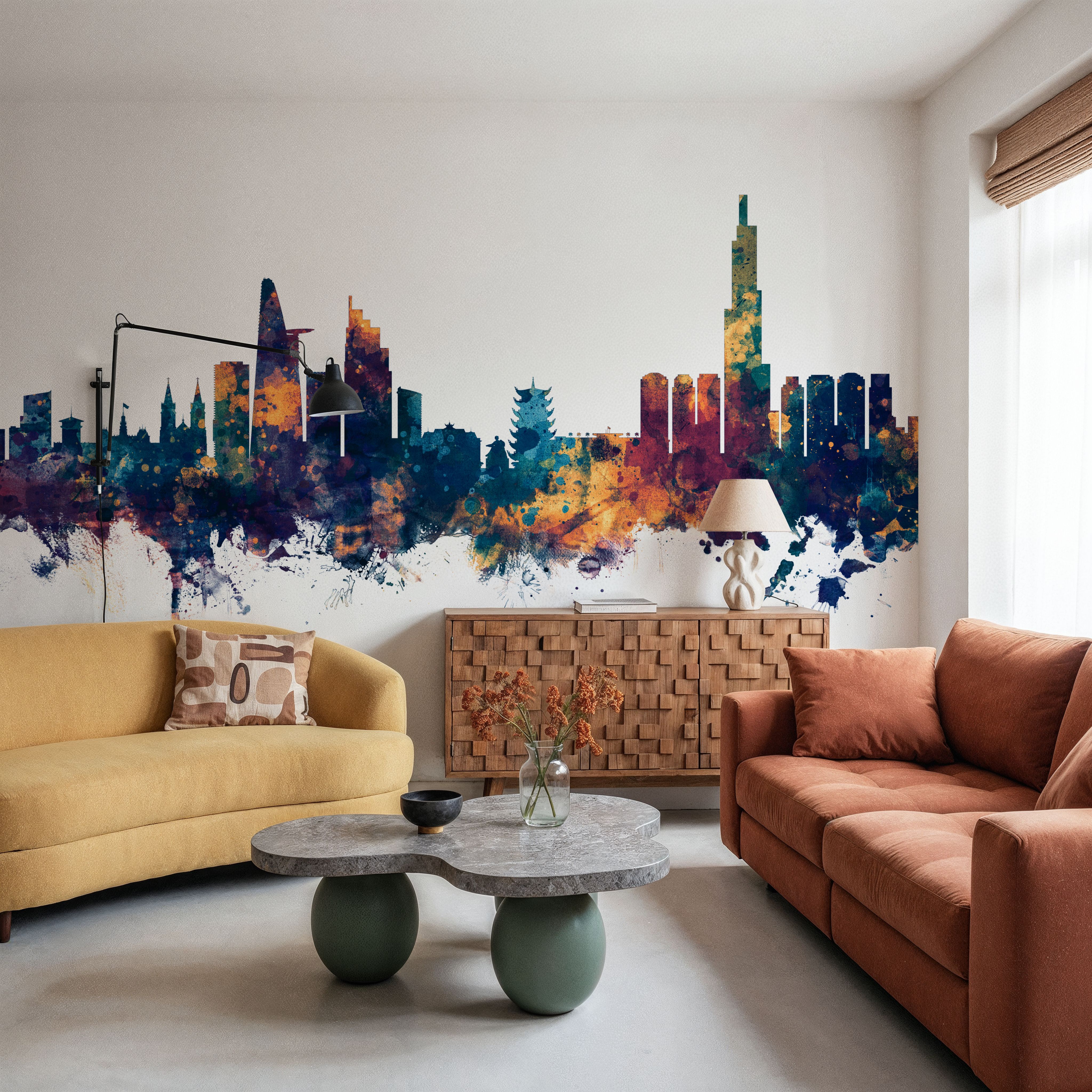 Ho Chi Minh City Vietnam Skyline Blue & Bronze