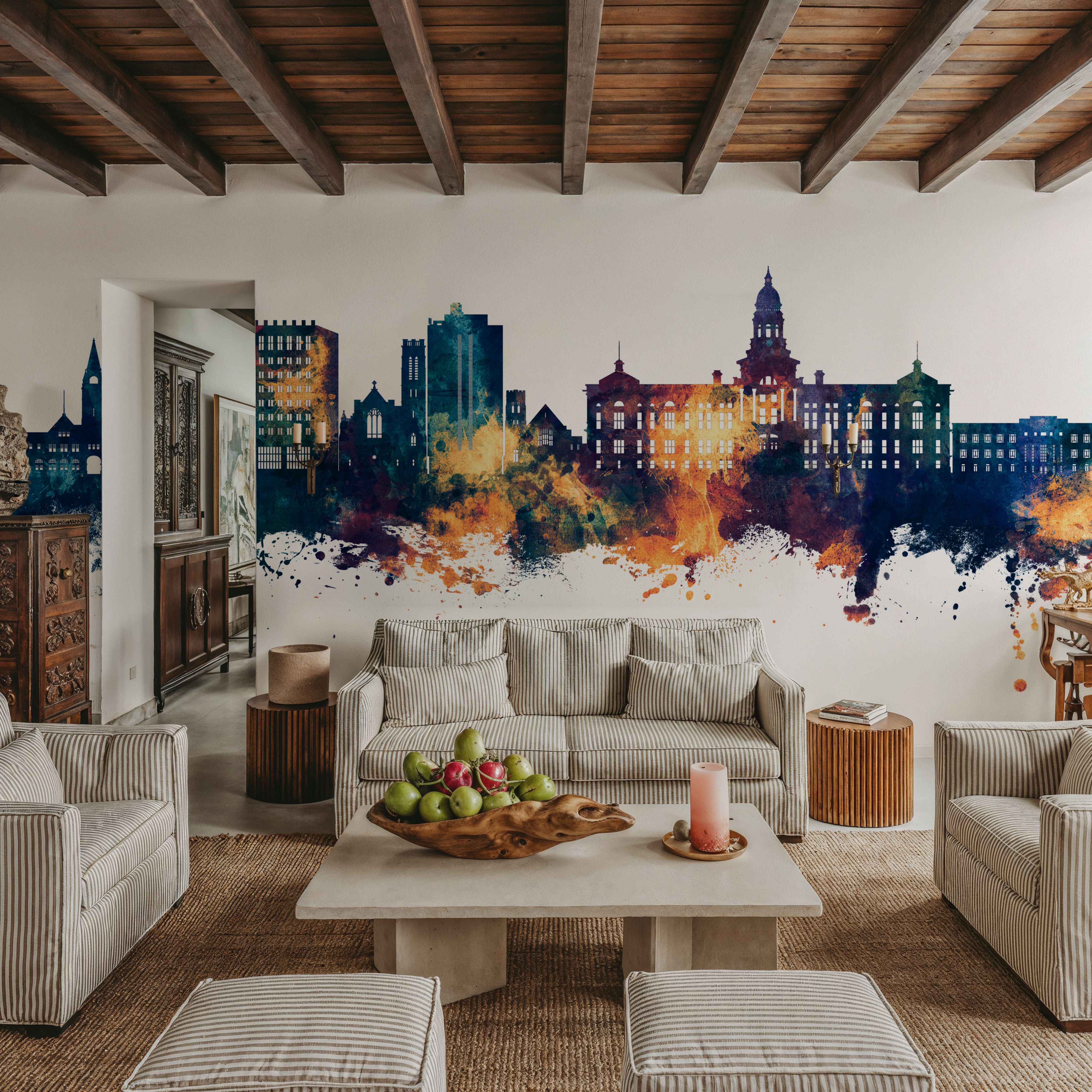 Cheyenne Wyoming Skyline Blue & Bronze