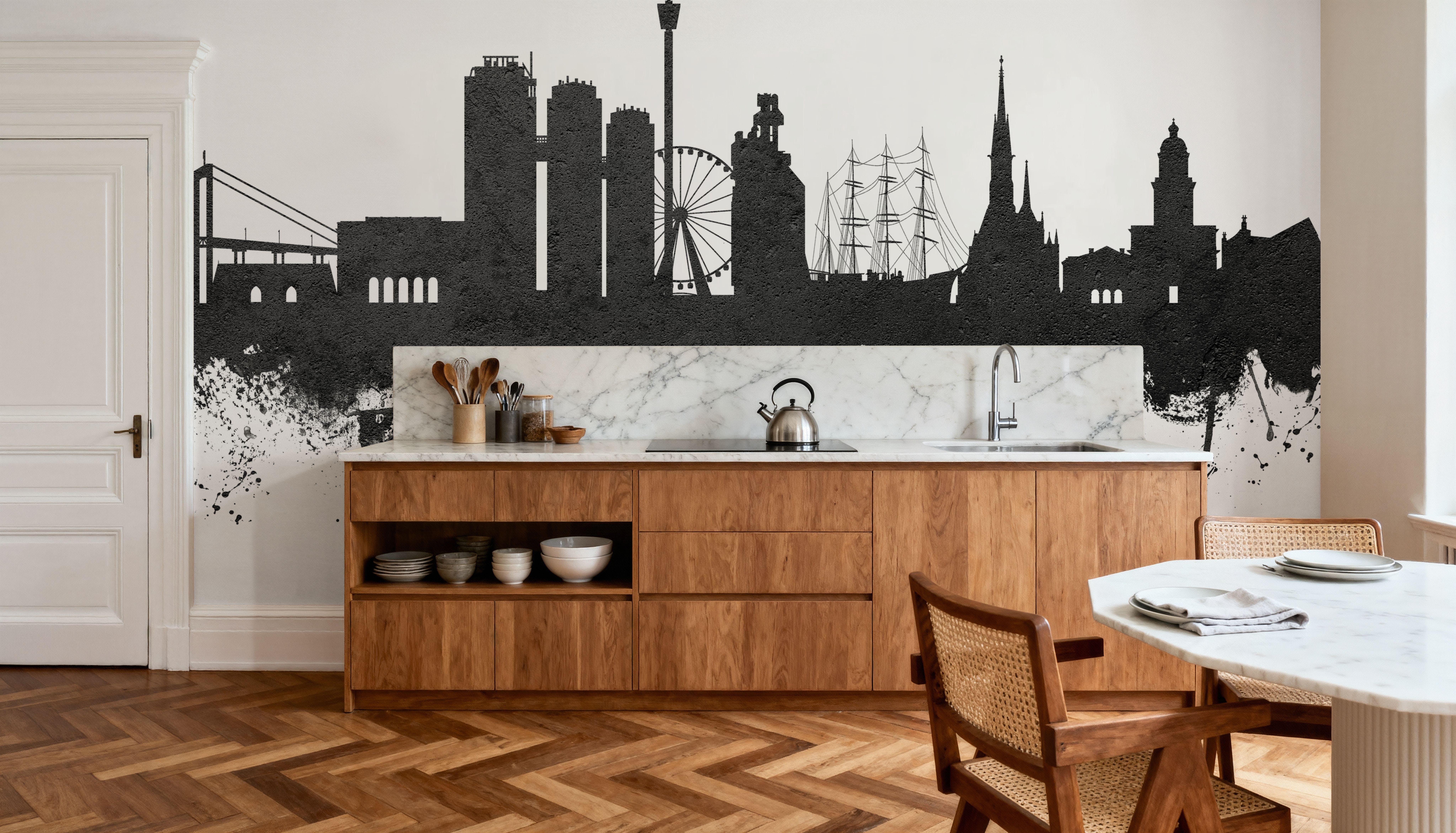 Gothenburg Skyline Black & White